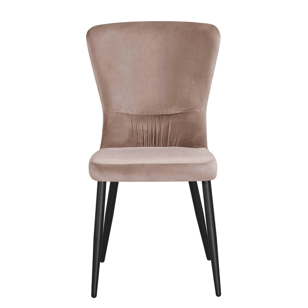 Scaun MIA, bej/negru, stofa catifelata/metal, 51x62x95 cm