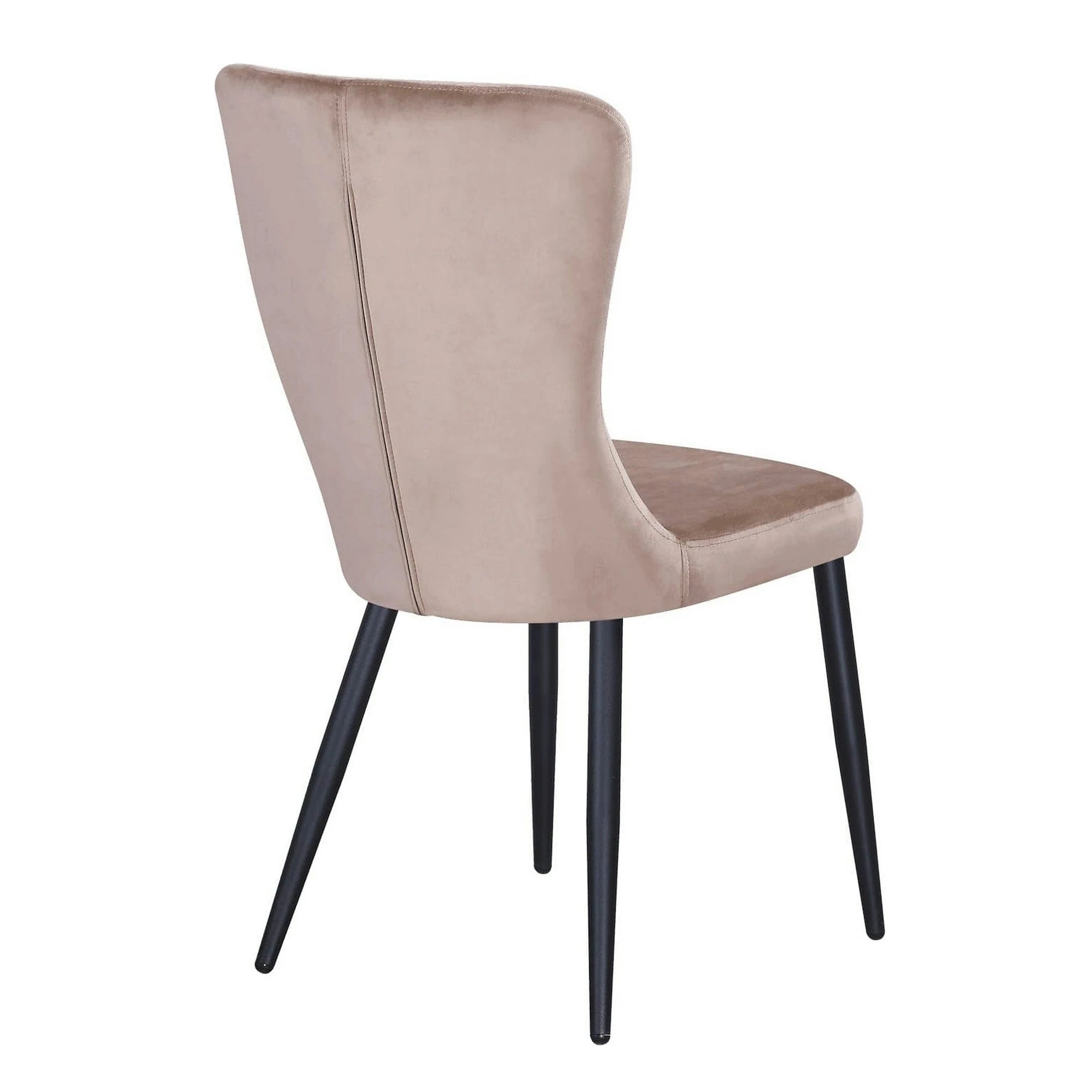 Scaun MIA, bej/negru, stofa catifelata/metal, 51x62x95 cm