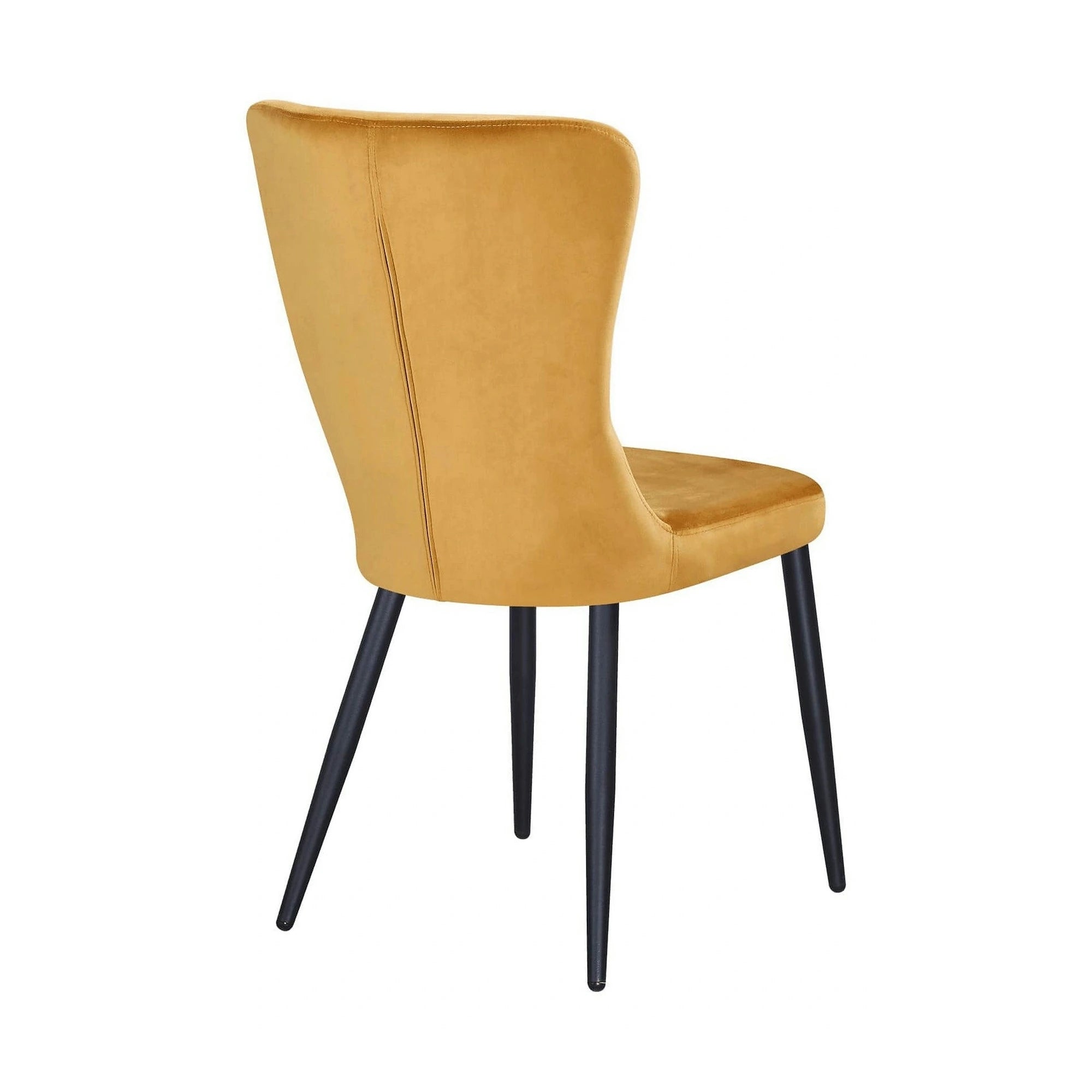 Scaun MIA, galben/negru, stofa catifelata/metal, 51x62x95 cm