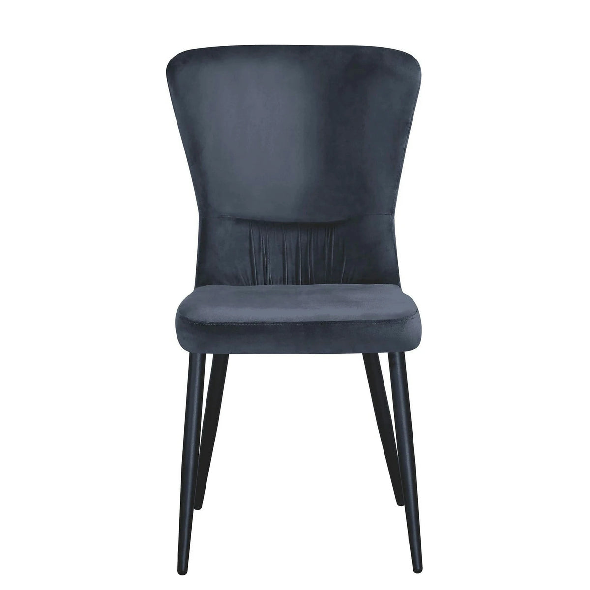 Scaun MIA, gri inchis/negru, stofa catifelata/metal, 51x62x95 cm
