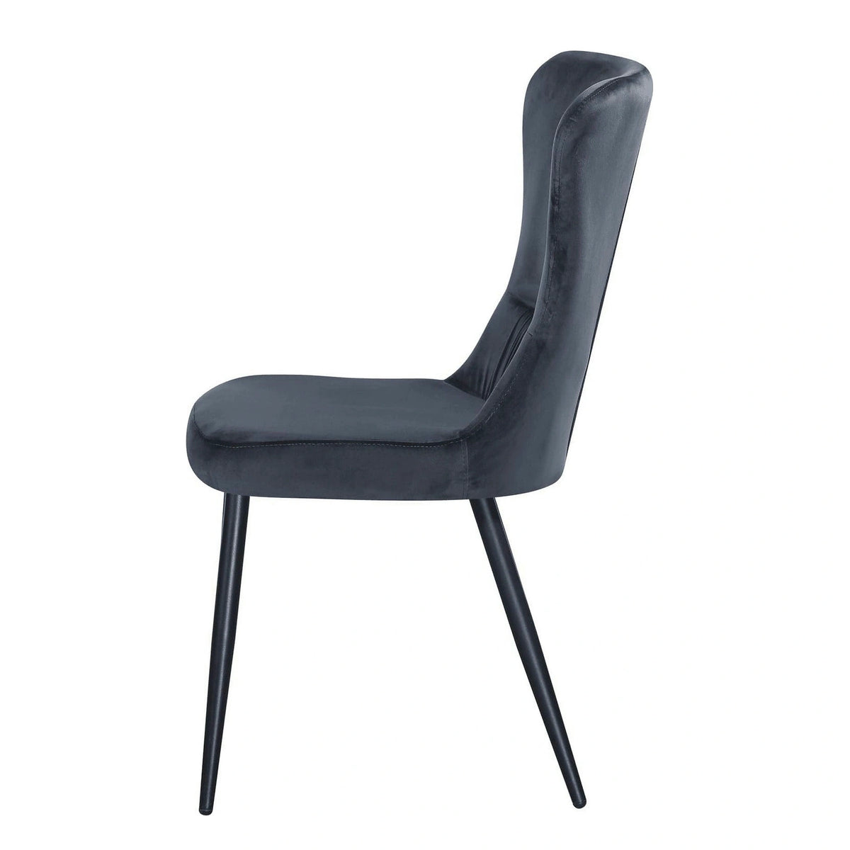 Scaun MIA, gri inchis/negru, stofa catifelata/metal, 51x62x95 cm