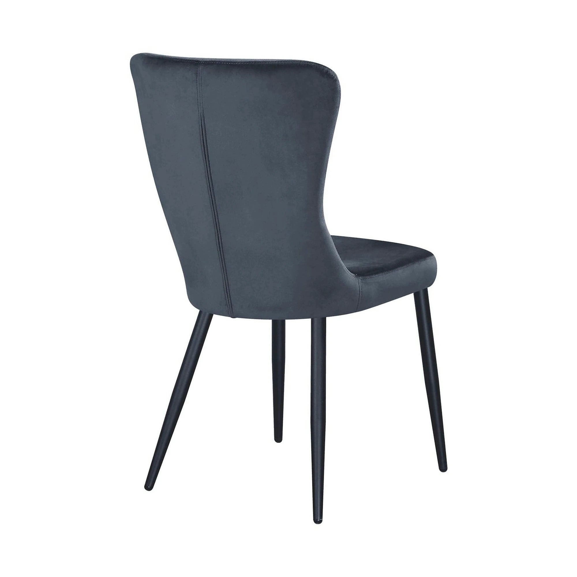 Scaun MIA, gri inchis/negru, stofa catifelata/metal, 51x62x95 cm