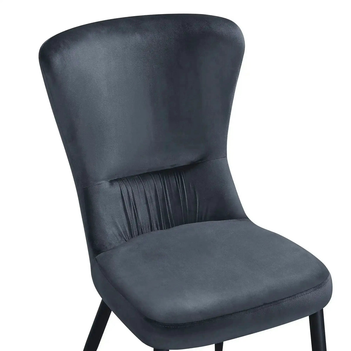 Scaun MIA, gri inchis/negru, stofa catifelata/metal, 51x62x95 cm