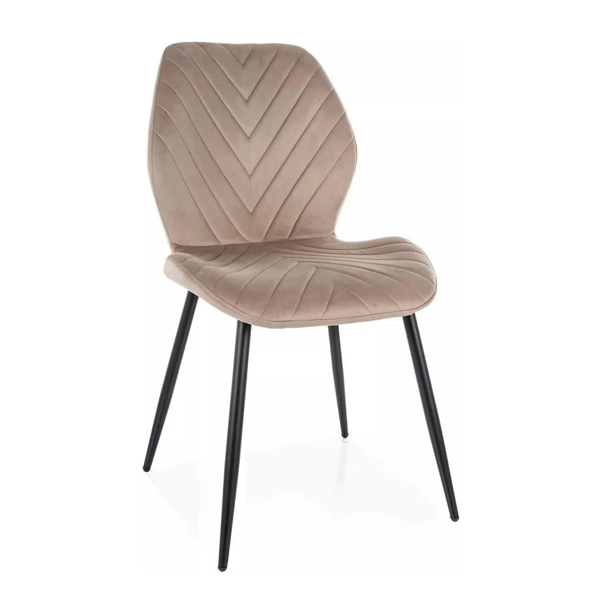Scaun MIKE, bej inchis - Bluvel 40/negru, stofa catifelata/metal, 48x56x86 cm