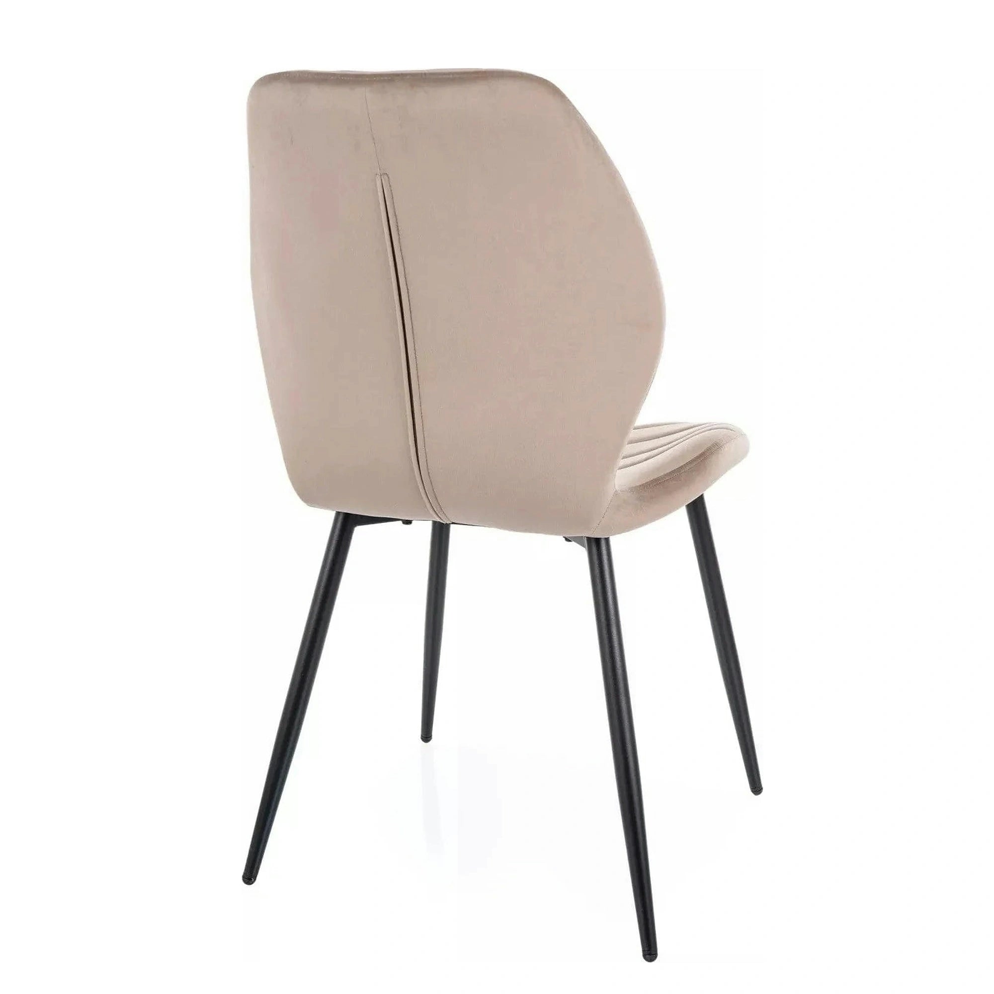 Scaun MIKE, bej inchis - Bluvel 40/negru, stofa catifelata/metal, 48x56x86 cm