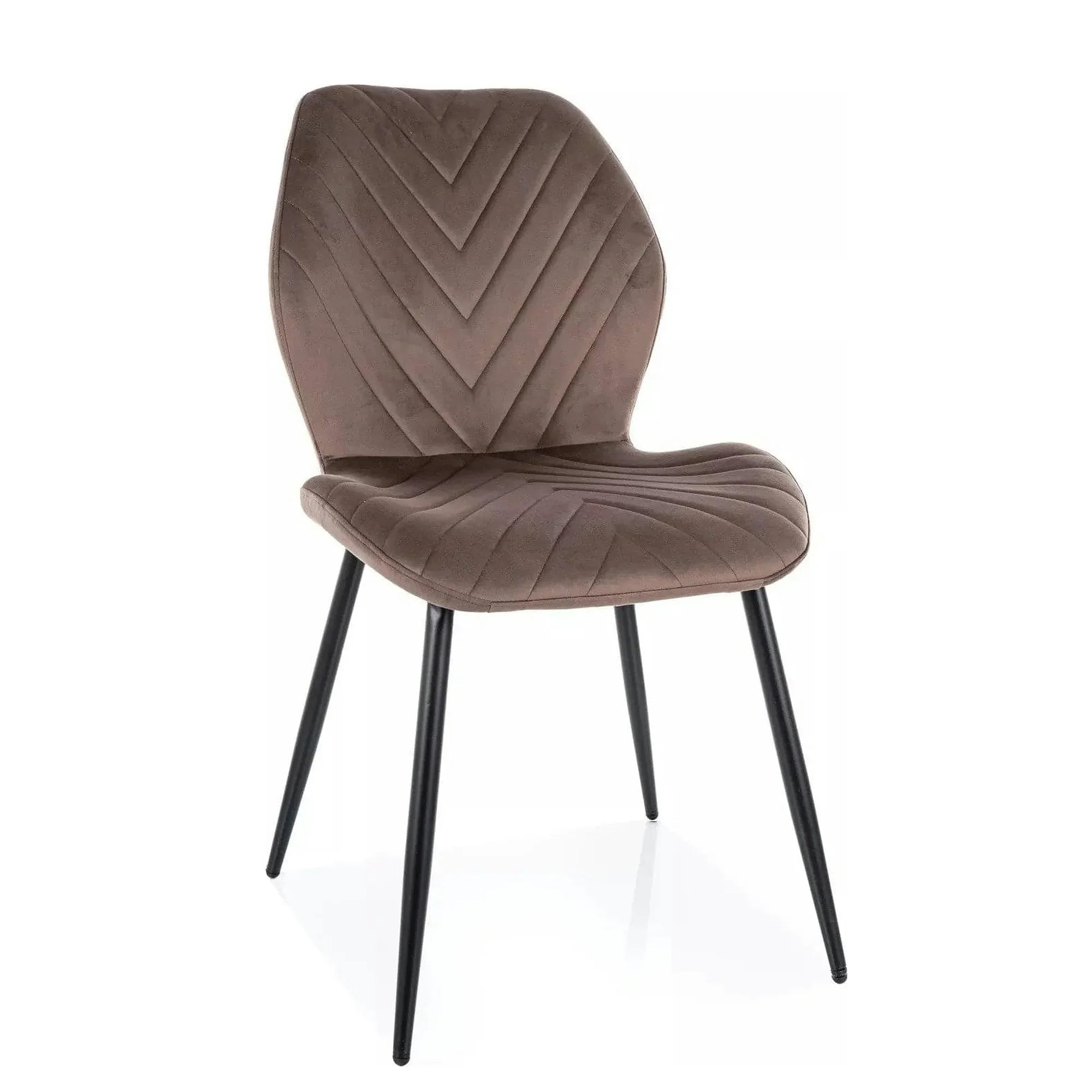 Scaun MIKE, cappuccino - Bluvel 38/negru, stofa catifelata/metal, 48x56x86 cm