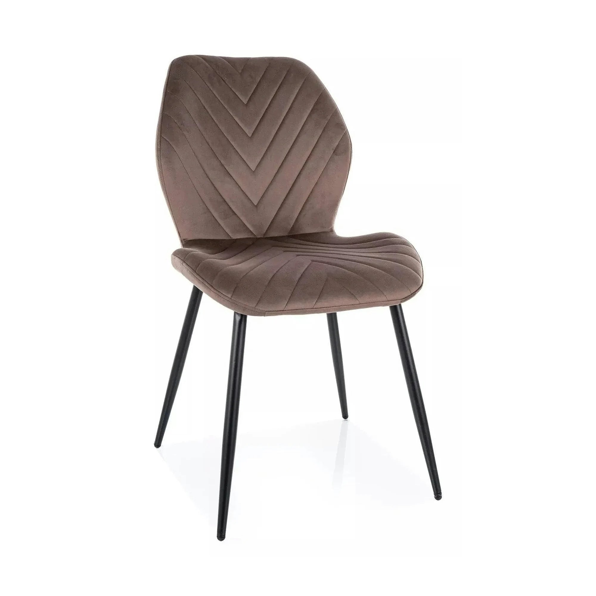 Scaun MIKE, cappuccino - Bluvel 38/negru, stofa catifelata/metal, 48x56x86 cm