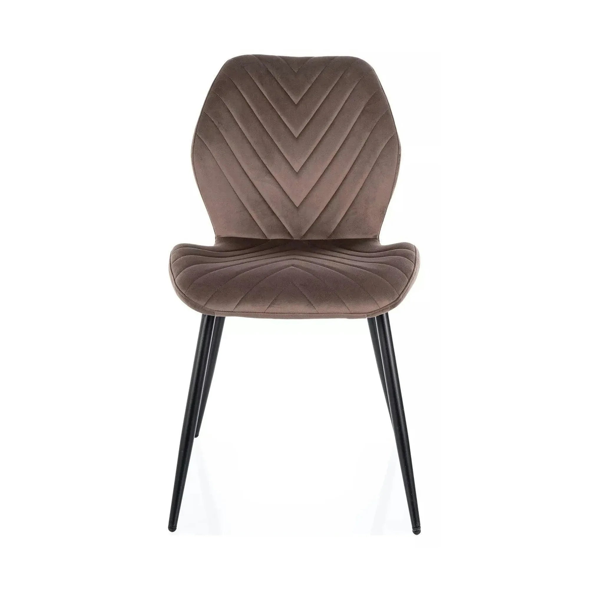 Scaun MIKE, cappuccino - Bluvel 38/negru, stofa catifelata/metal, 48x56x86 cm