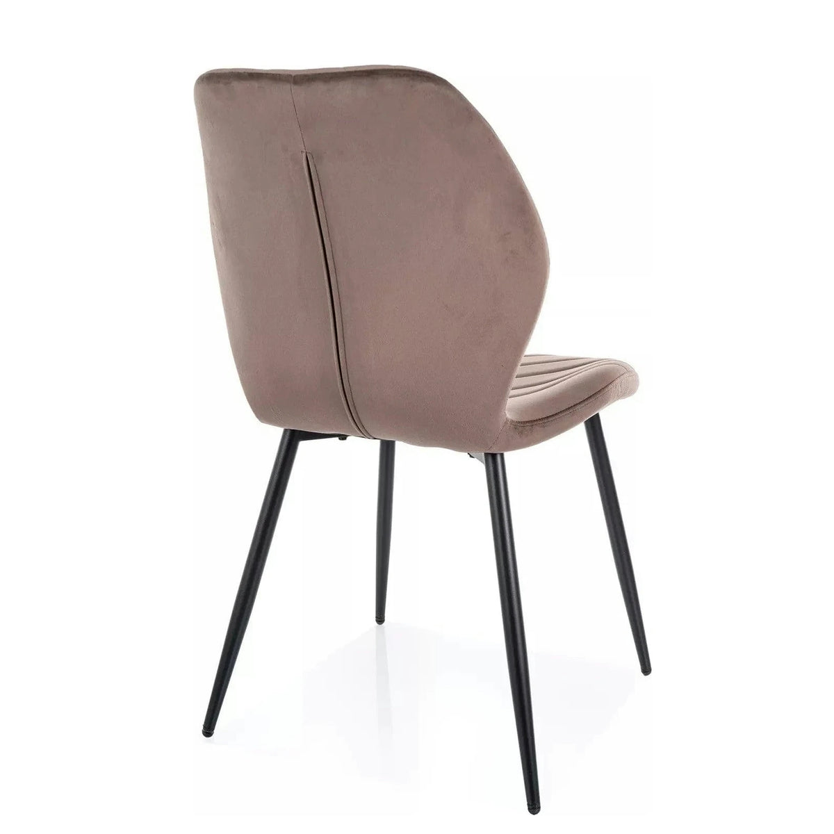 Scaun MIKE, cappuccino - Bluvel 38/negru, stofa catifelata/metal, 48x56x86 cm