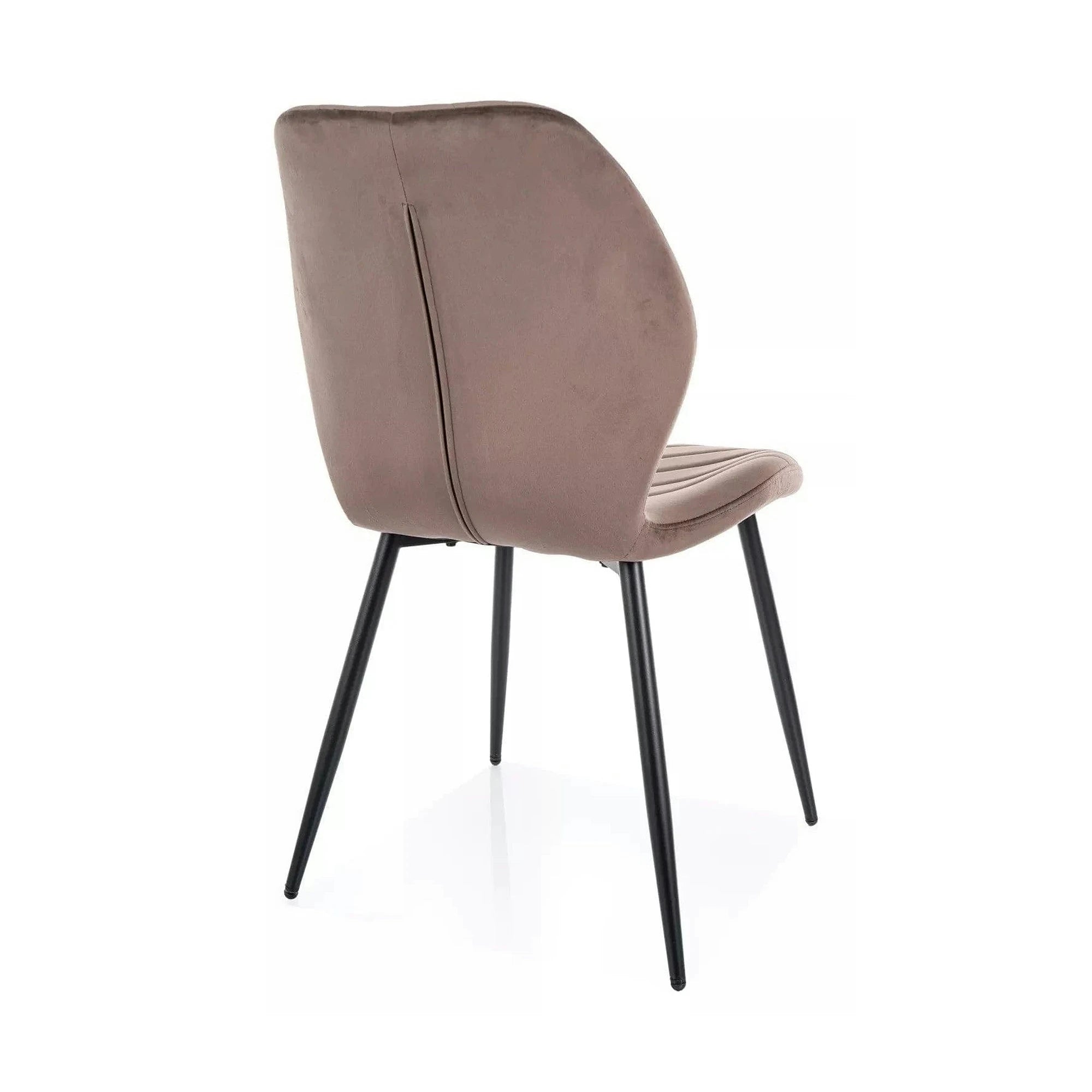 Scaun MIKE, cappuccino - Bluvel 38/negru, stofa catifelata/metal, 48x56x86 cm