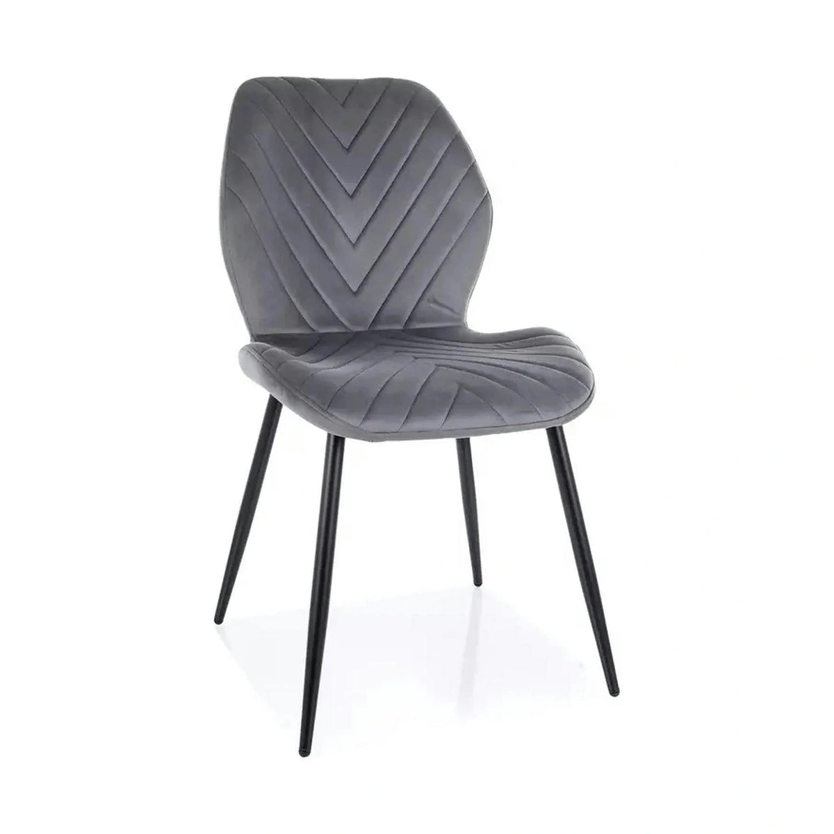Scaun MIKE, gri - Bluvel 14/negru, stofa catifelata/metal, 48x41x86 cm