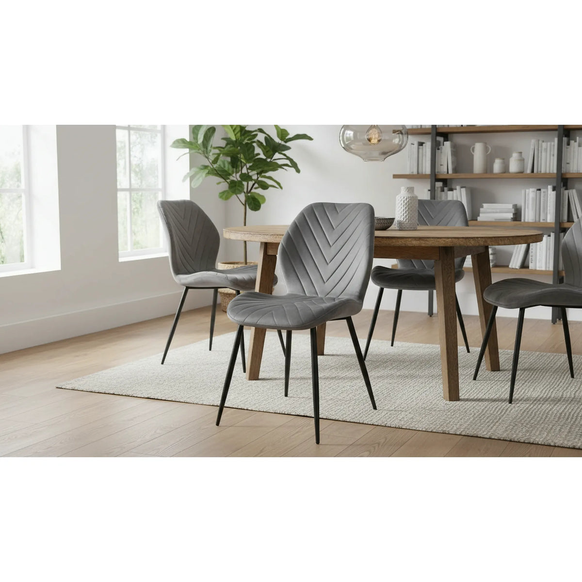 Scaun MIKE, gri - Bluvel 14/negru, stofa catifelata/metal, 48x41x86 cm