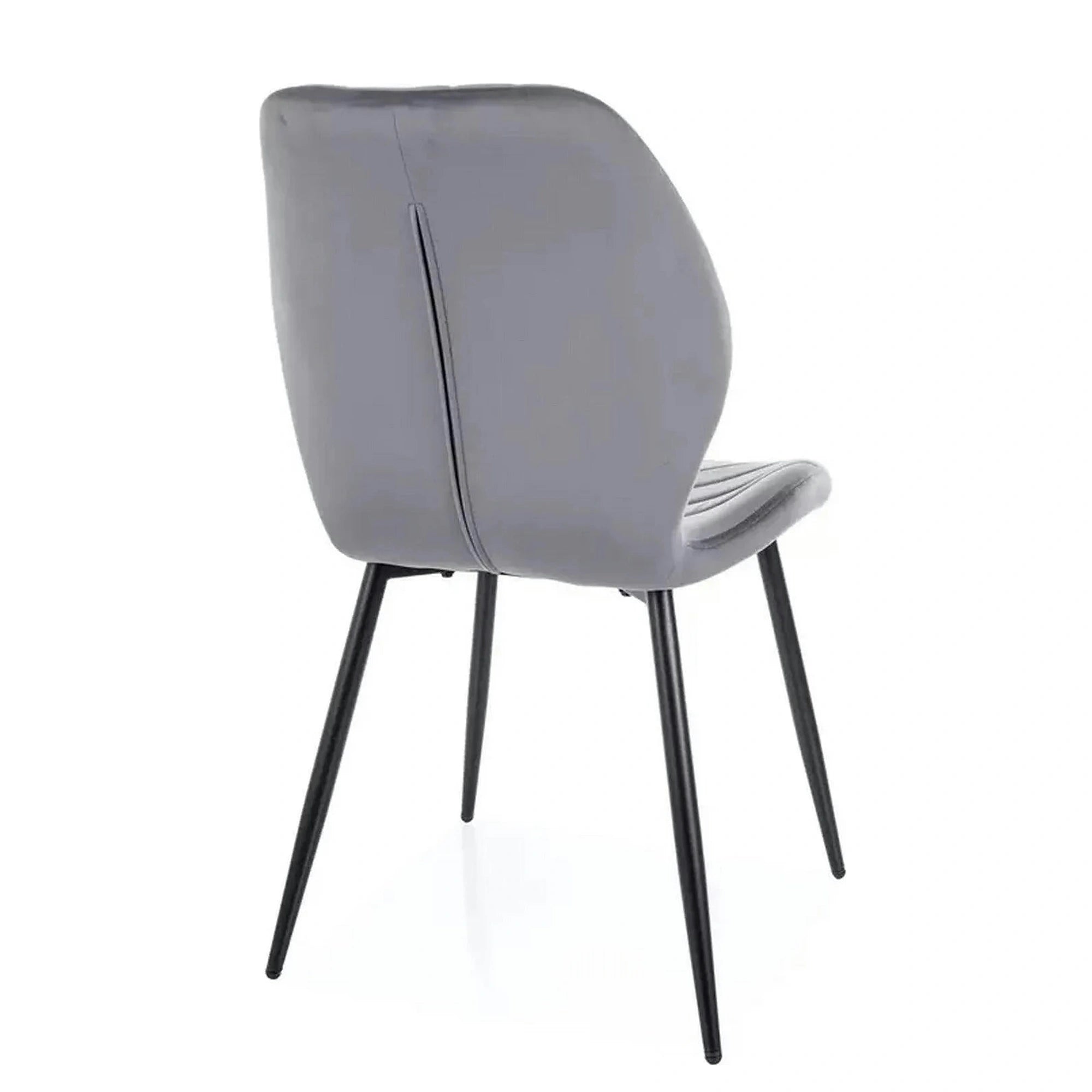 Scaun MIKE, gri - Bluvel 14/negru, stofa catifelata/metal, 48x41x86 cm