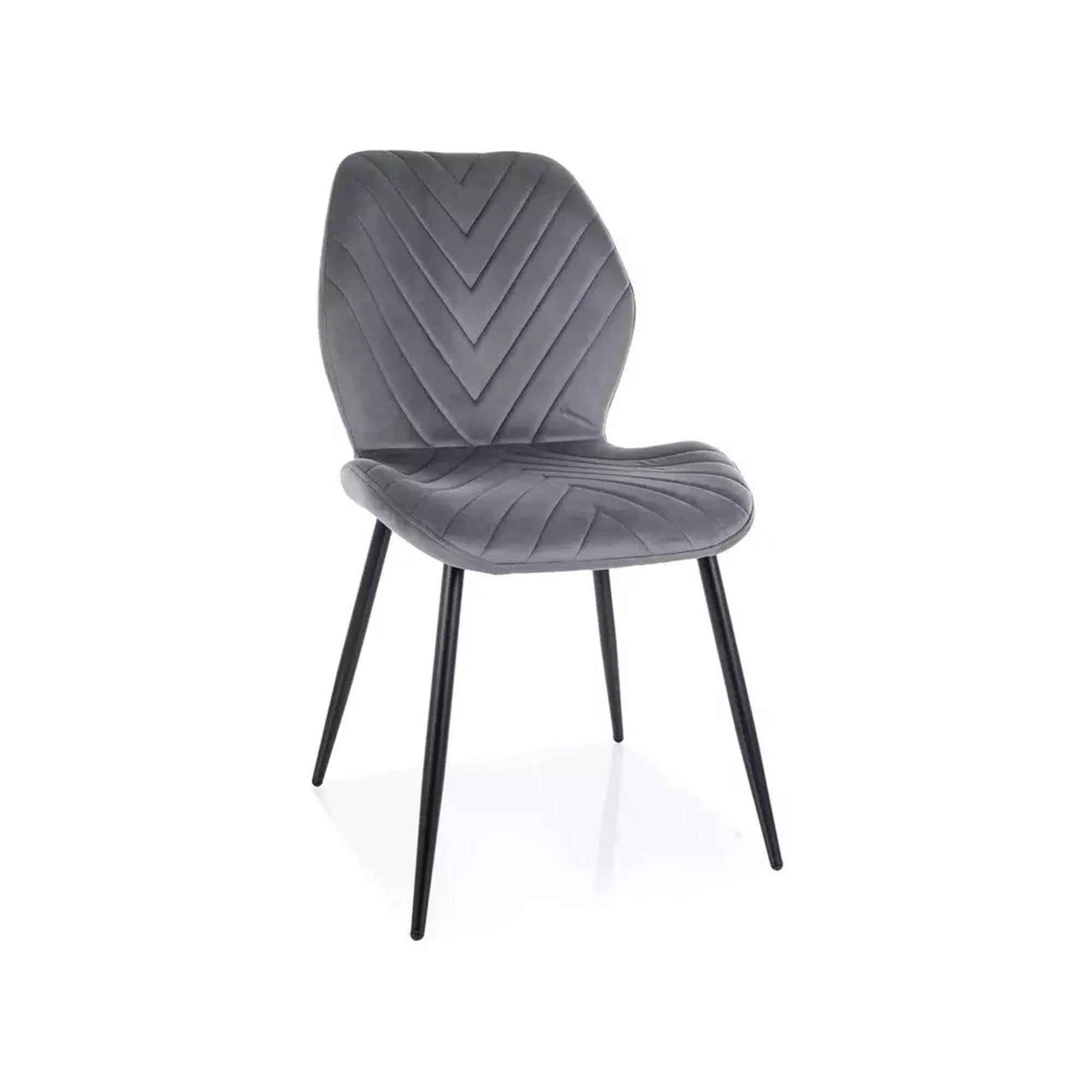 Scaun MIKE, gri - Bluvel 14/negru, stofa catifelata/metal, 48x41x86 cm