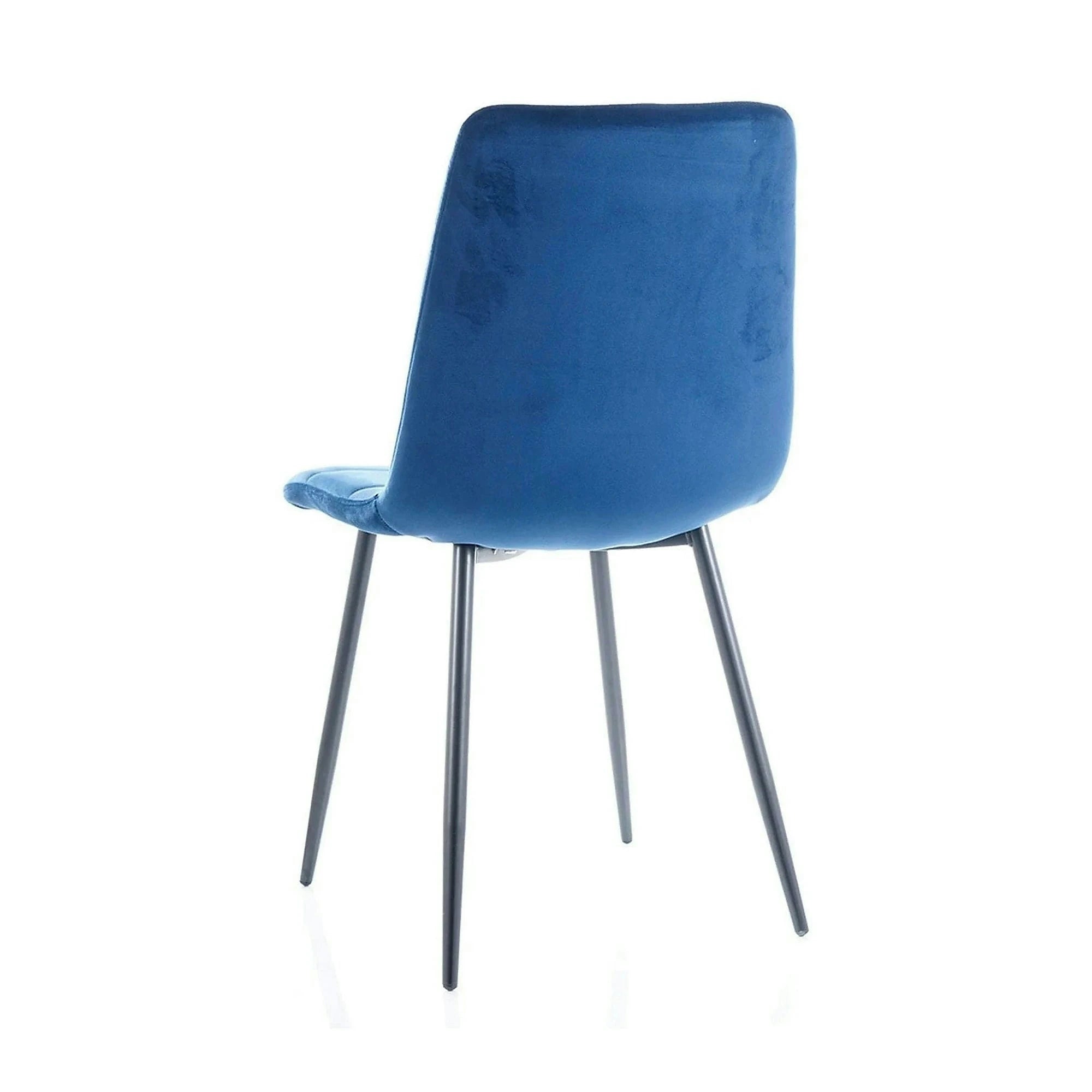Scaun MILA, negru/albastru, stofa catifelata/metal, 45x41x86 cm