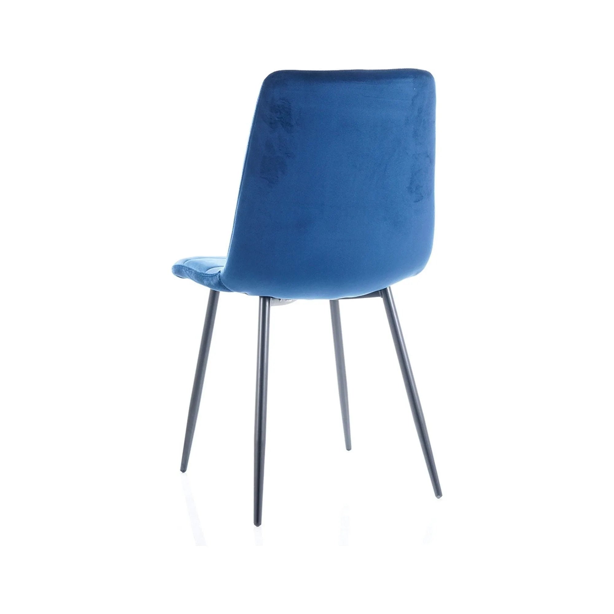 Scaun MILA, negru/albastru, stofa catifelata/metal, 45x41x86 cm