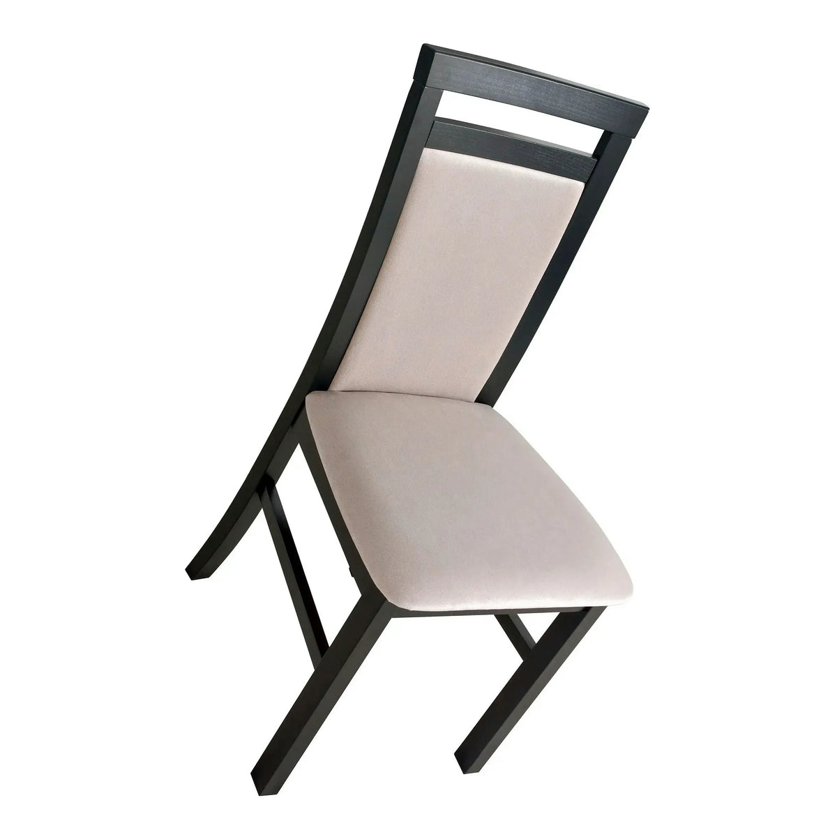 Scaun MILANO 5, negru/grej - Paros 2, lemn de fag/stofa catifelata, 43x40x93 cm