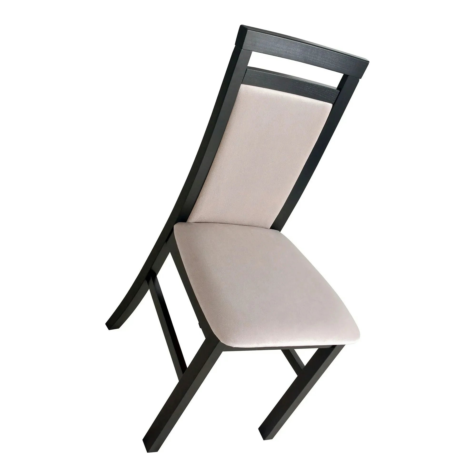 Scaun MILANO 5, negru/grej - Paros 2, lemn de fag/stofa catifelata, 43x40x93 cm