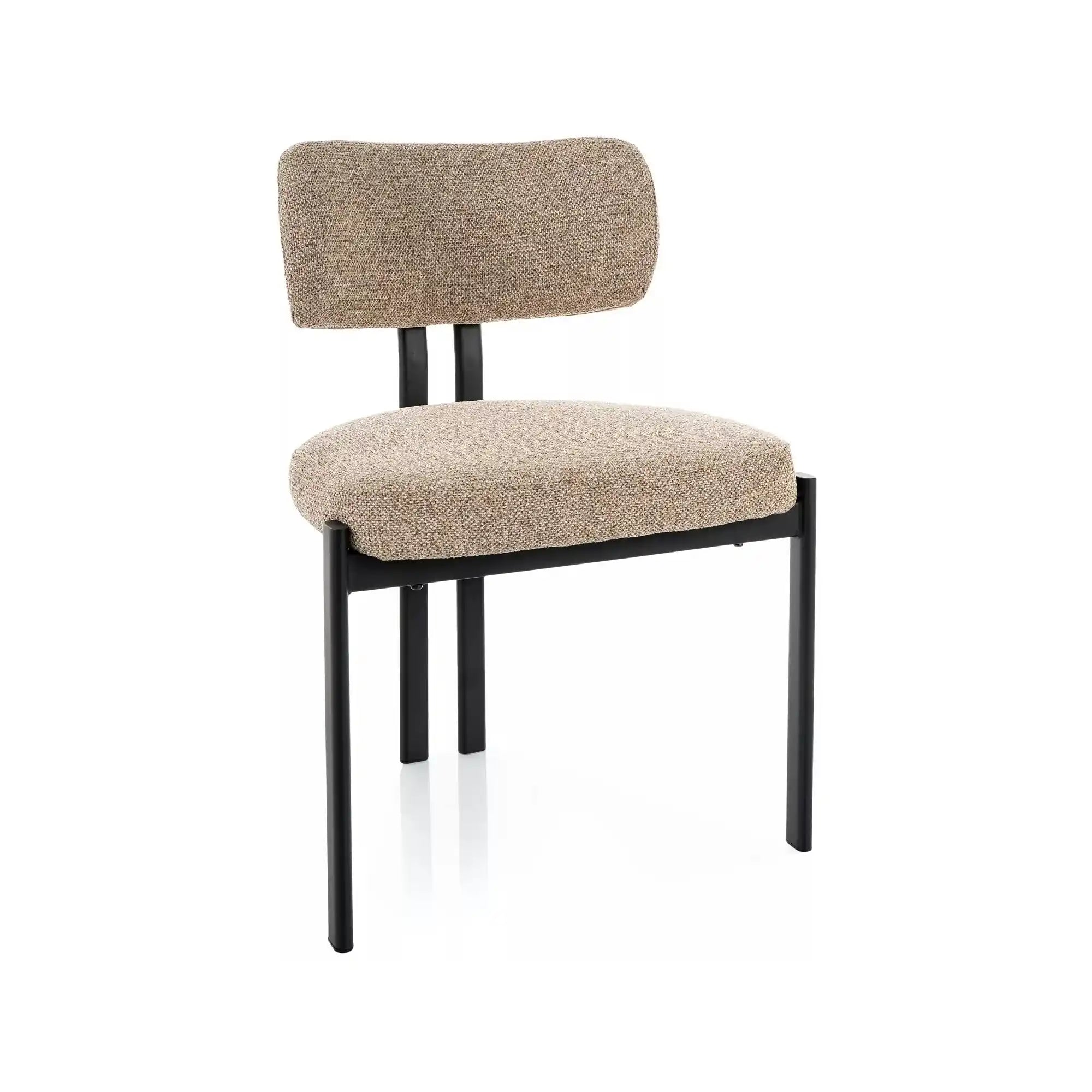 Scaun MISAKI, bej/negru, stofă/metal, 57x48x81 cm