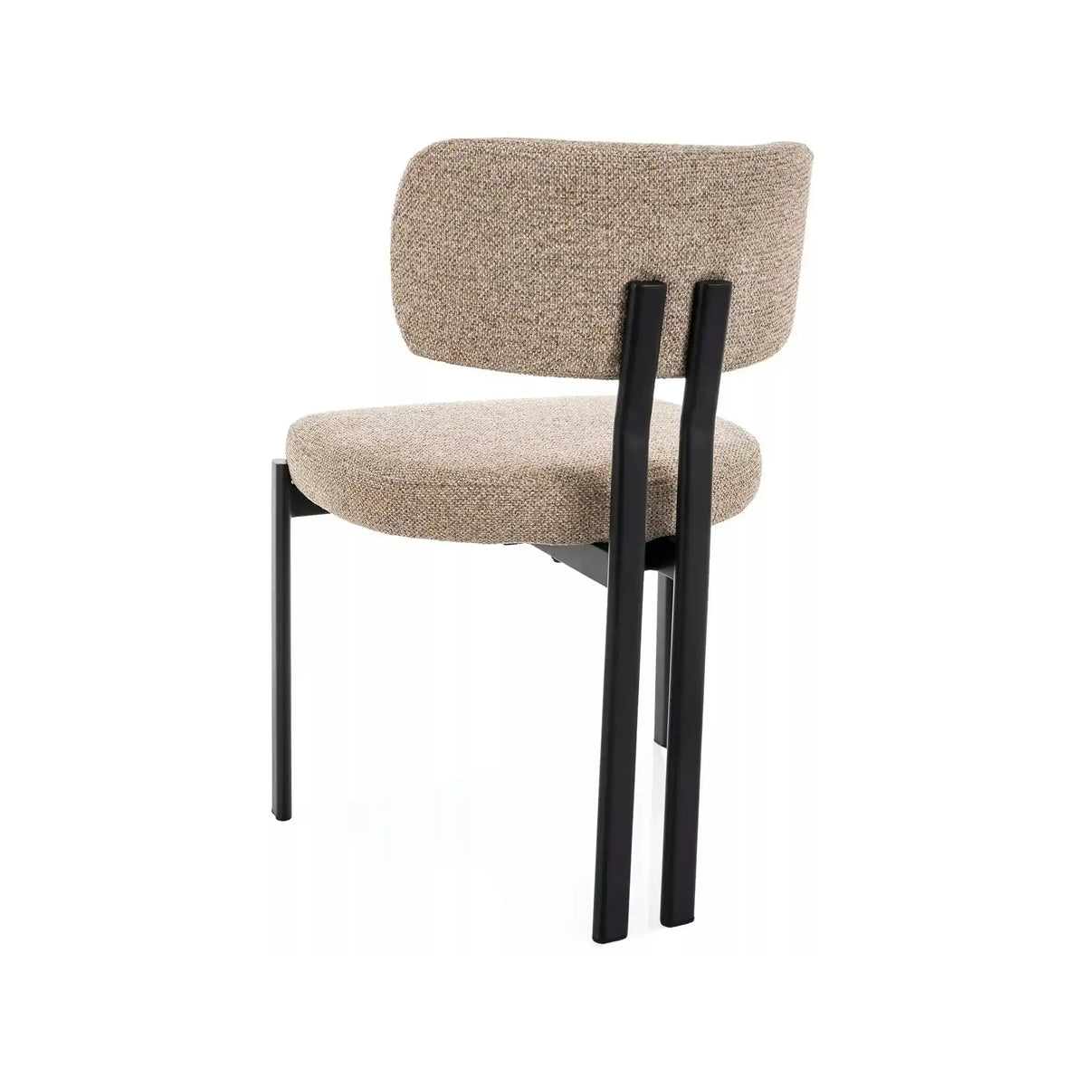 Scaun MISAKI, bej/negru, stofă/metal, 57x48x81 cm