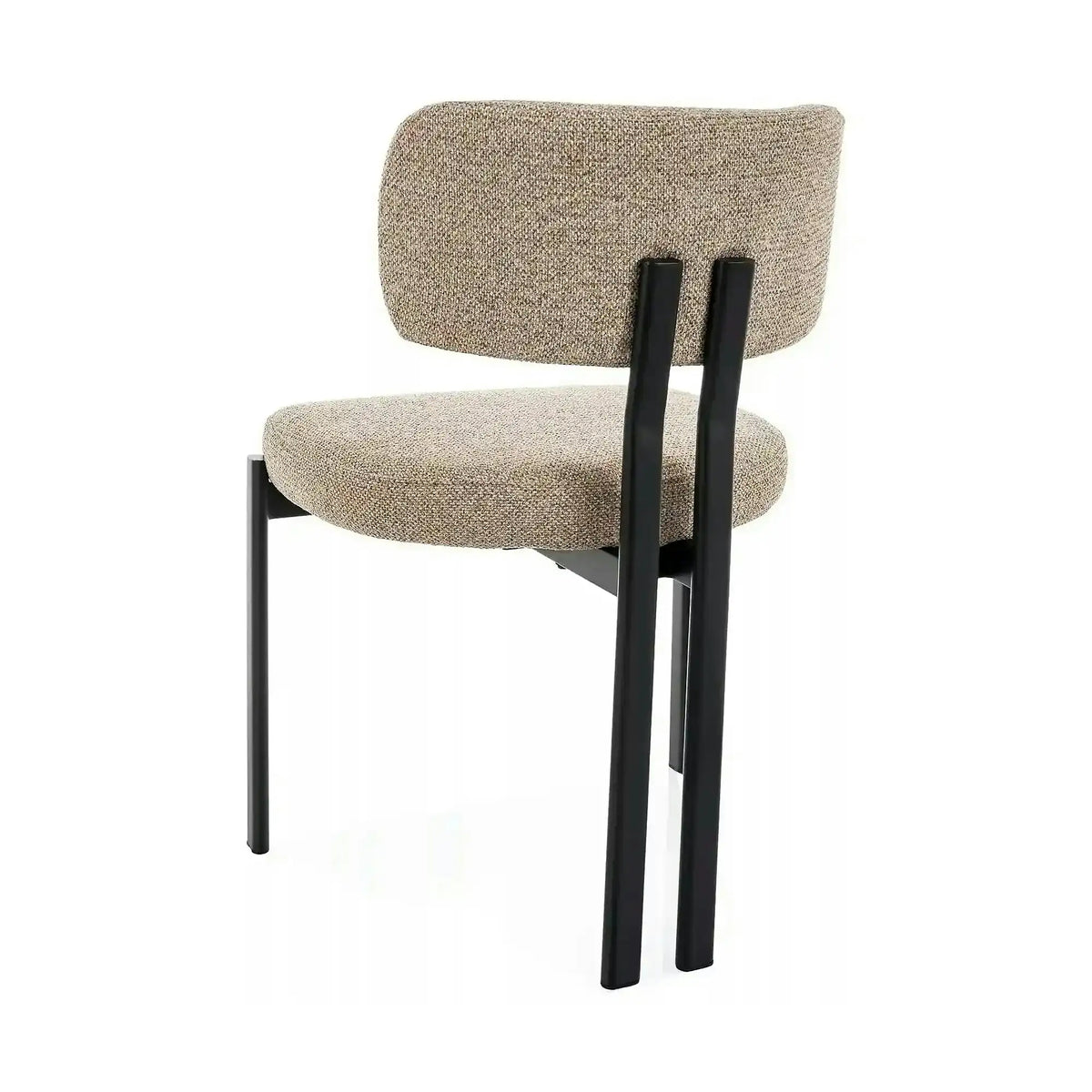 Scaun MISAKI, bej/negru, stofă/metal, 57x48x81 cm