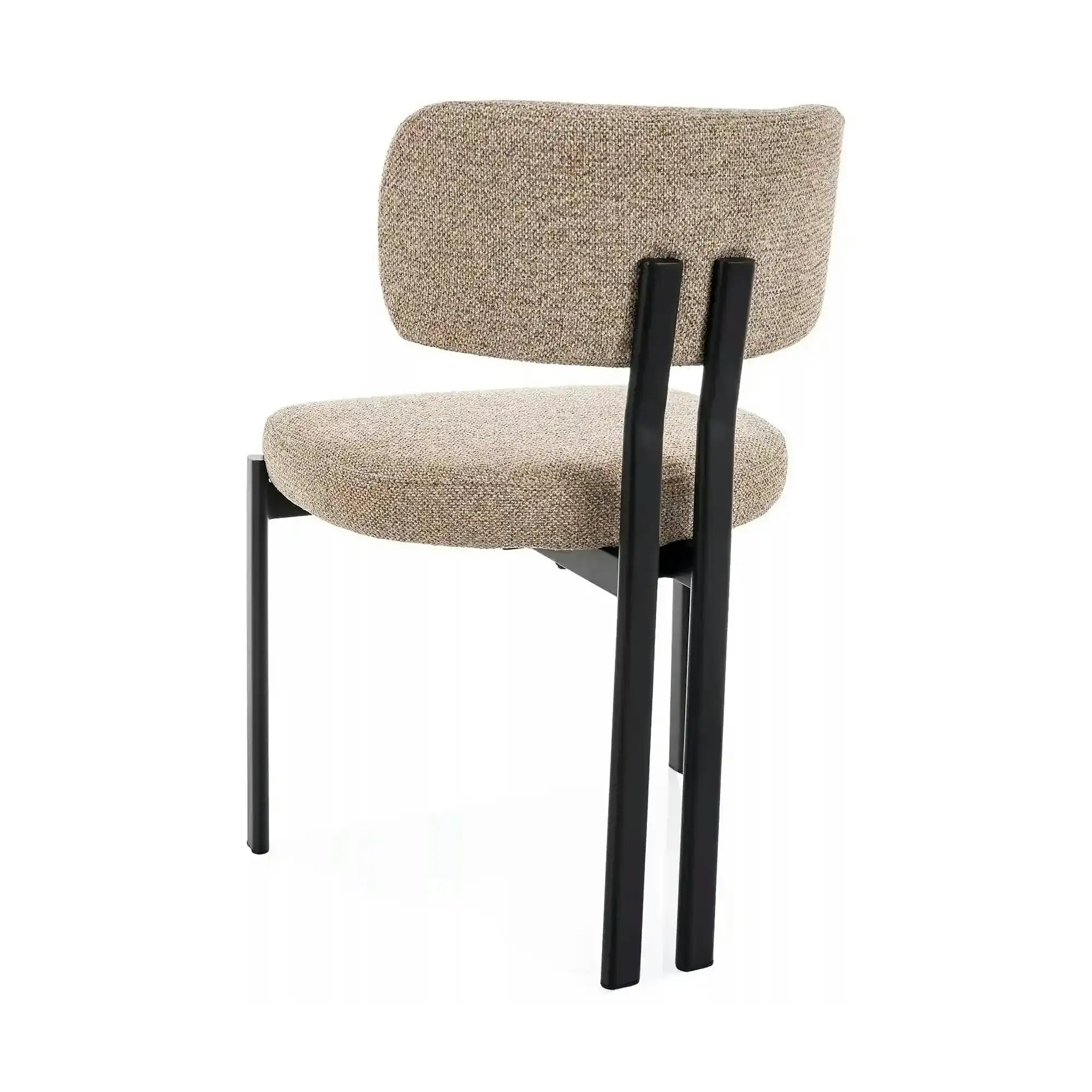 Scaun MISAKI, bej/negru, stofă/metal, 57x48x81 cm