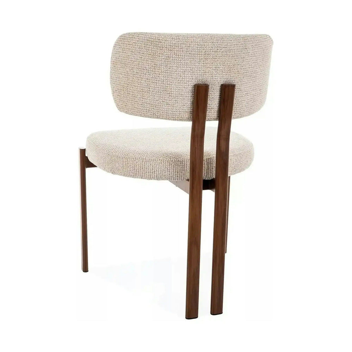Scaun MISAKI D, bej deschis/nuc, stofă/metal, 57x48x81 cm