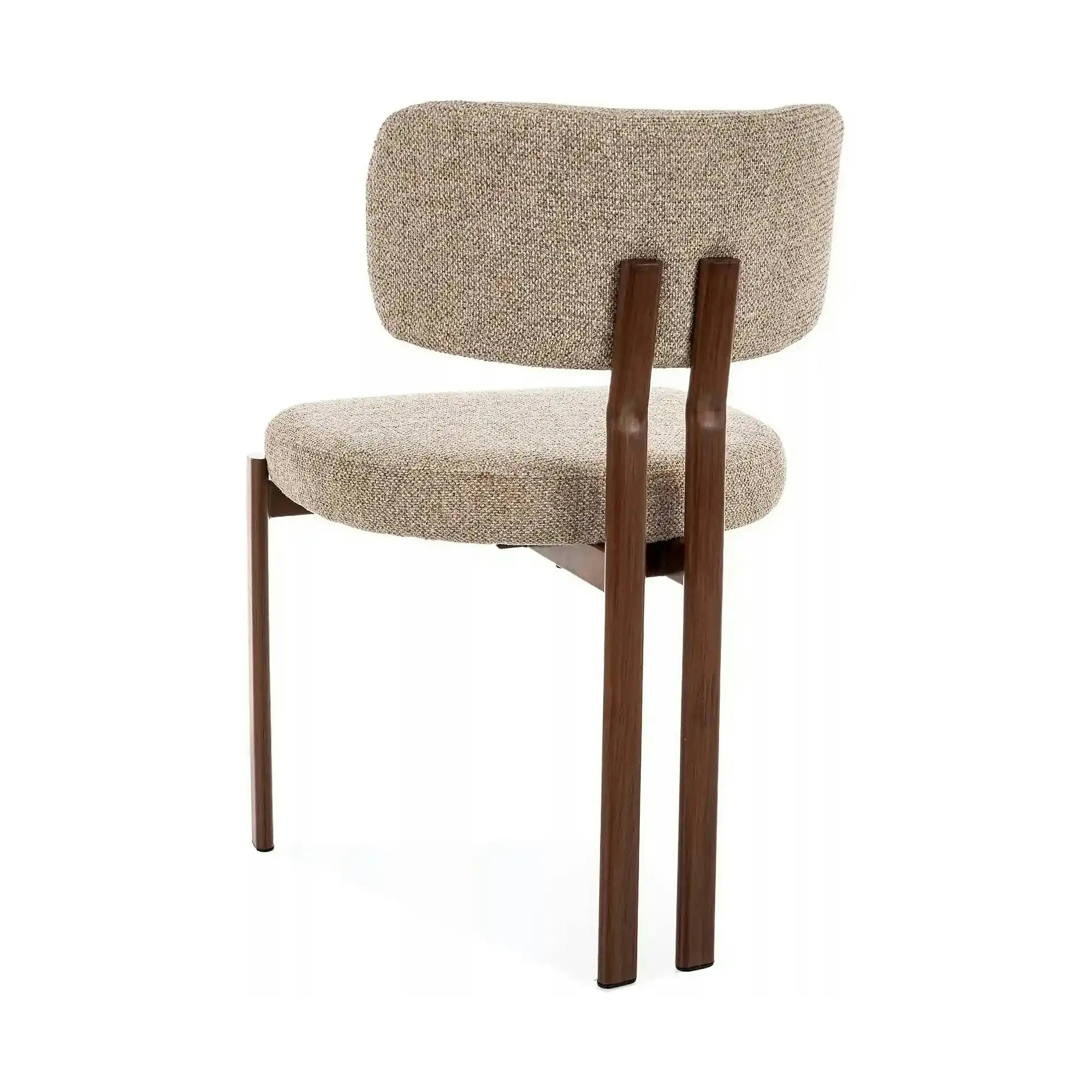 Scaun MISAKI D, bej/nuc, stofă/metal, 57x48x81 cm