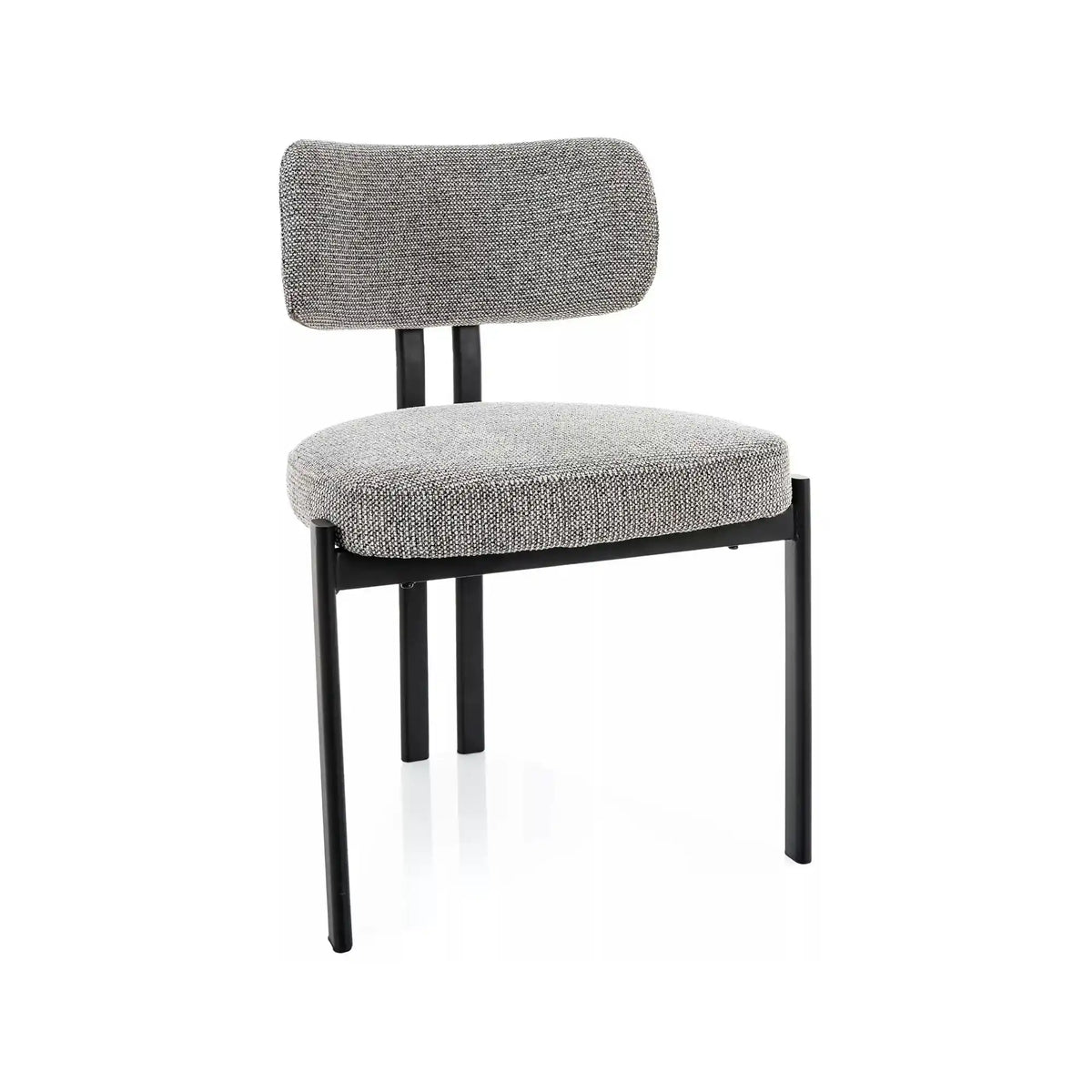 Scaun MISAKI, gri/negru, stofă/metal, 57x48x81 cm