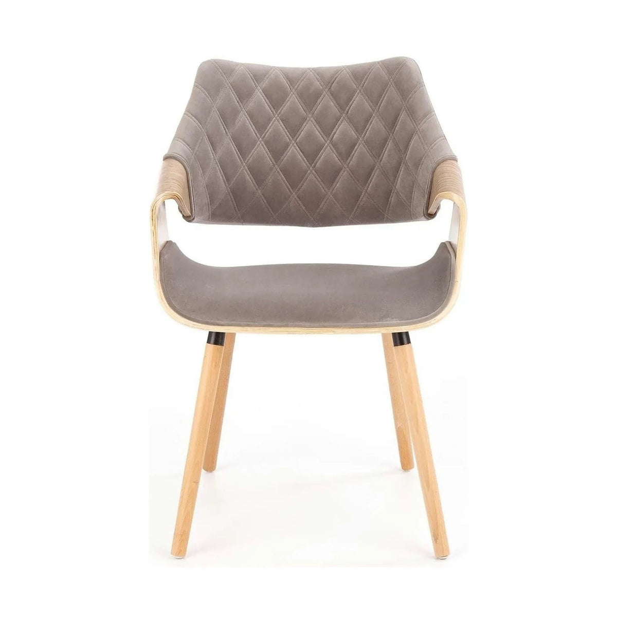 Scaun modern dining K396, stejar/gri, stofa catifelata/placaj, 56x55x77 cm