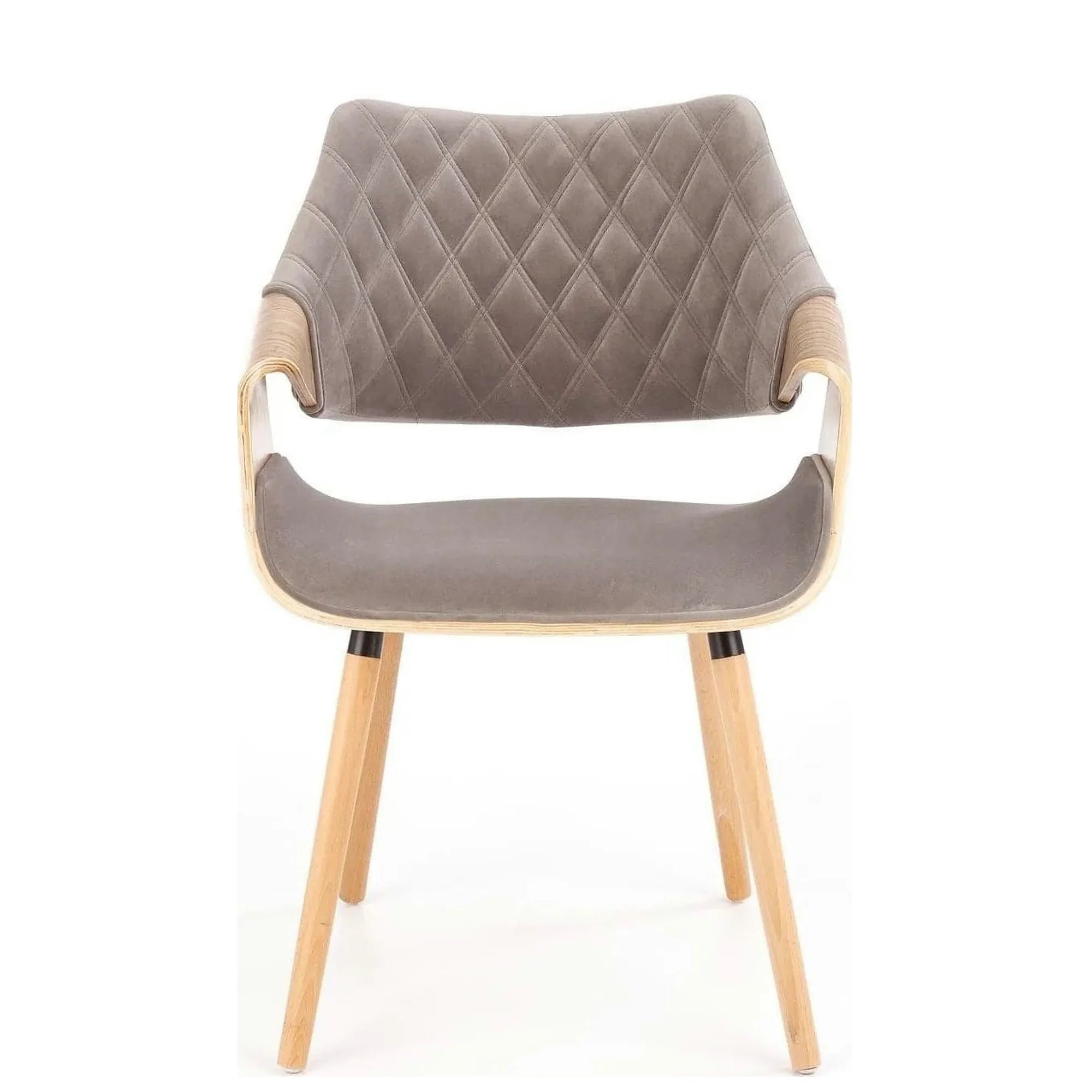 Scaun modern dining K396, stejar/gri, stofa catifelata/placaj, 56x55x77 cm