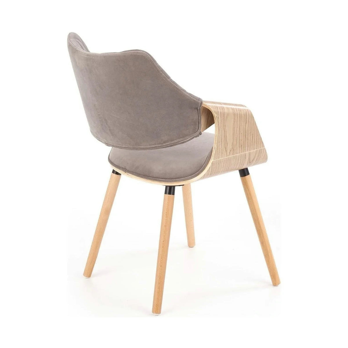Scaun modern dining K396, stejar/gri, stofa catifelata/placaj, 56x55x77 cm