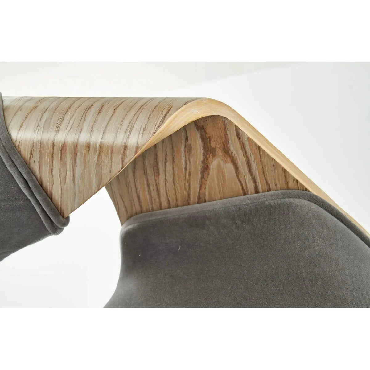 Scaun modern dining K396, stejar/gri, stofa catifelata/placaj, 56x55x77 cm