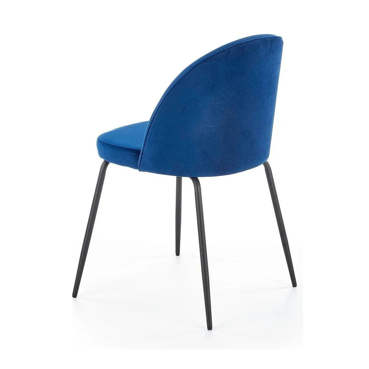 Scaun modern K314, albastru/negru, stofa catifelata/metal, 49x50x80 cm