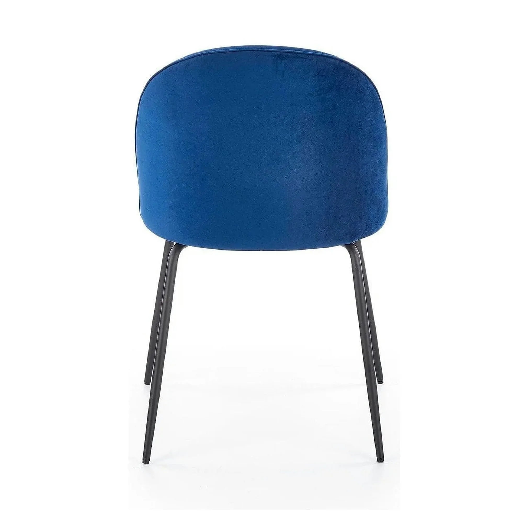 Scaun modern K314, albastru/negru, stofa catifelata/metal, 49x50x80 cm