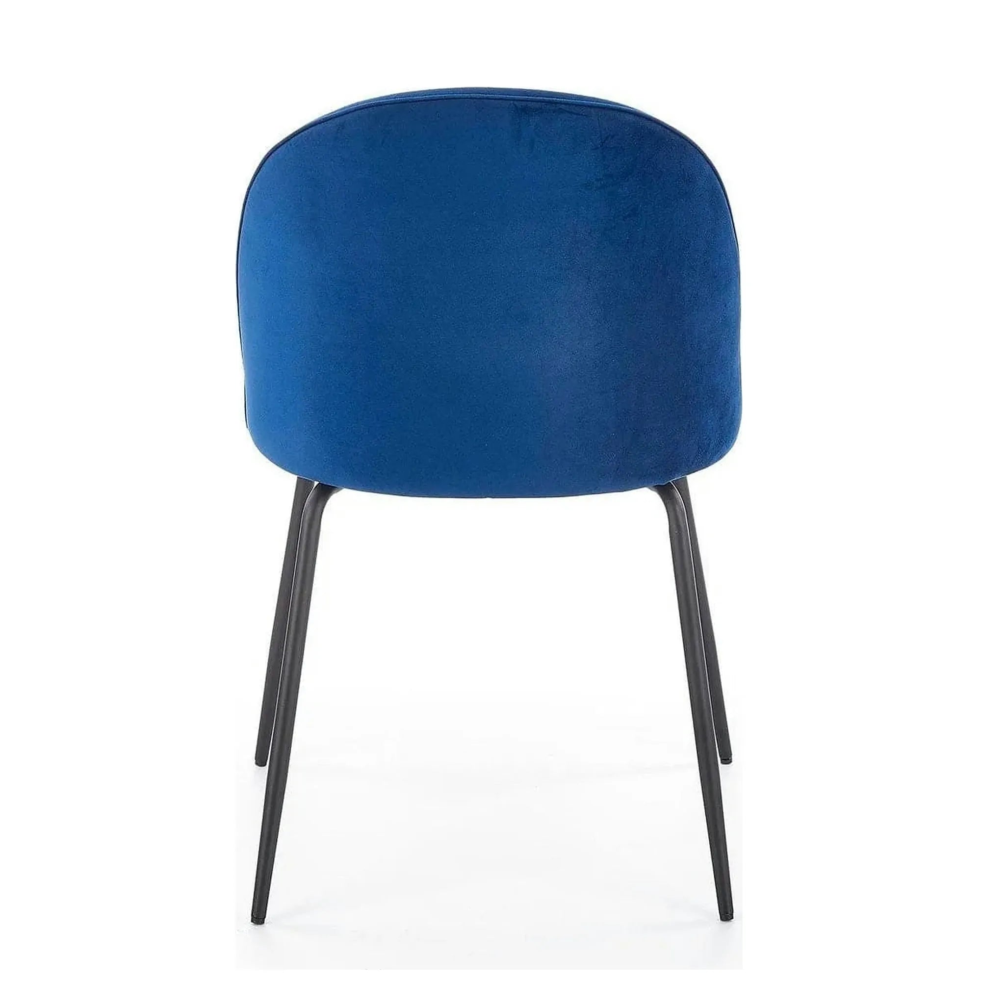 Scaun modern K314, albastru/negru, stofa catifelata/metal, 49x50x80 cm