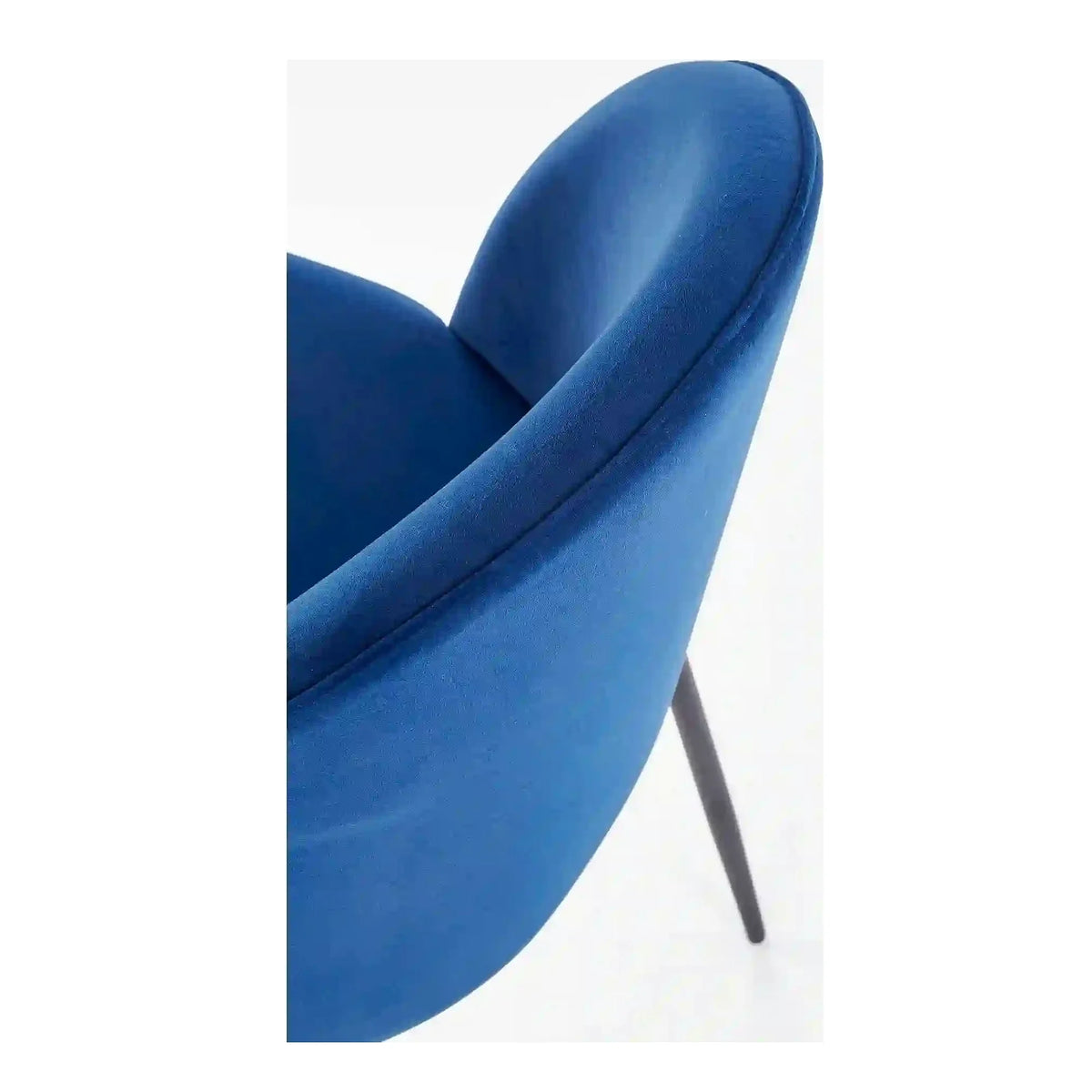 Scaun modern K314, albastru/negru, stofa catifelata/metal, 49x50x80 cm
