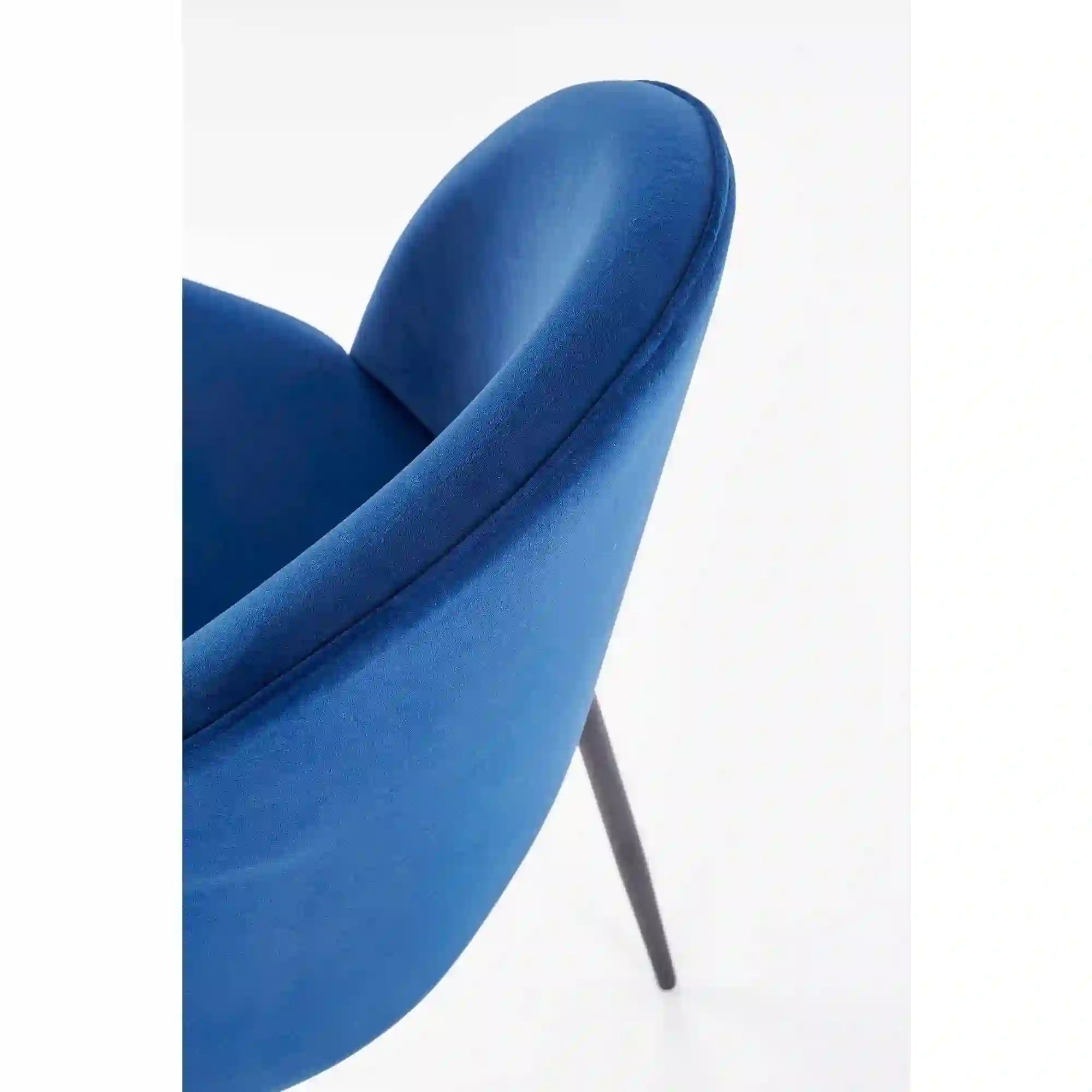 Scaun modern K314, albastru/negru, stofa catifelata/metal, 49x50x80 cm