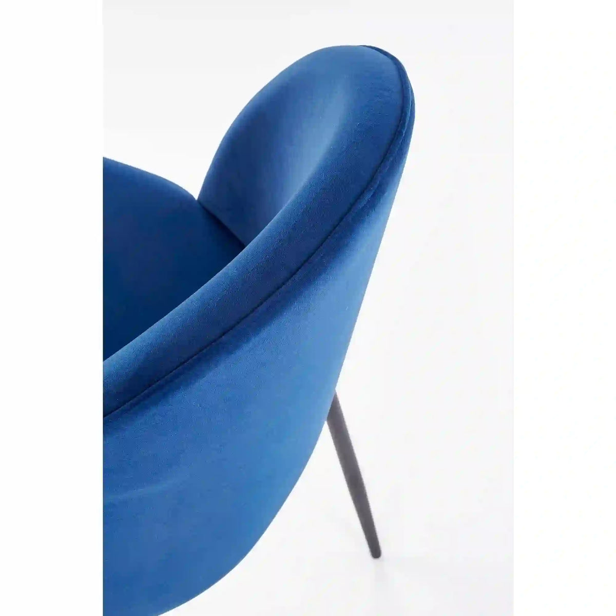 Scaun modern K314, albastru/negru, stofa catifelata/metal, 49x50x80 cm