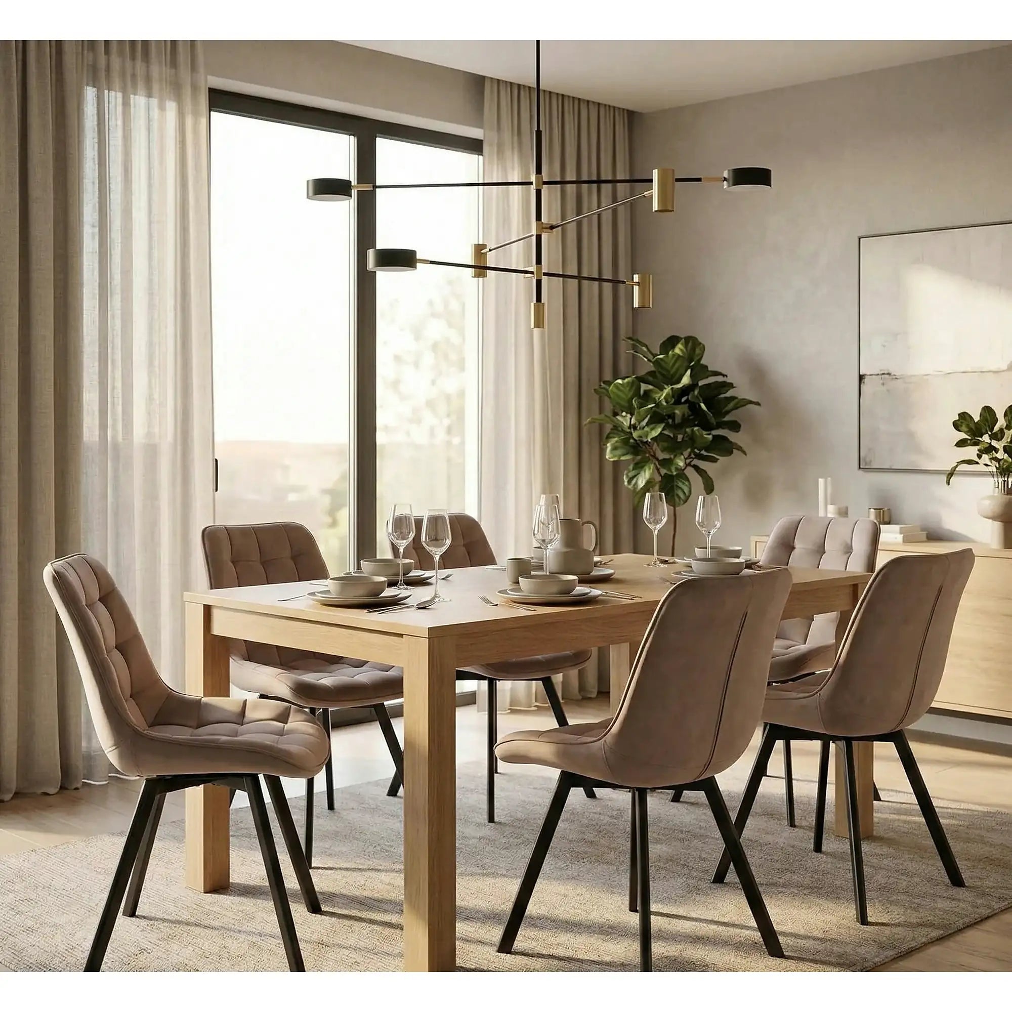 Scaun MONTI, bej inchis - Bluvel 40, stofa catifelata/metal, 51x60x88 cm