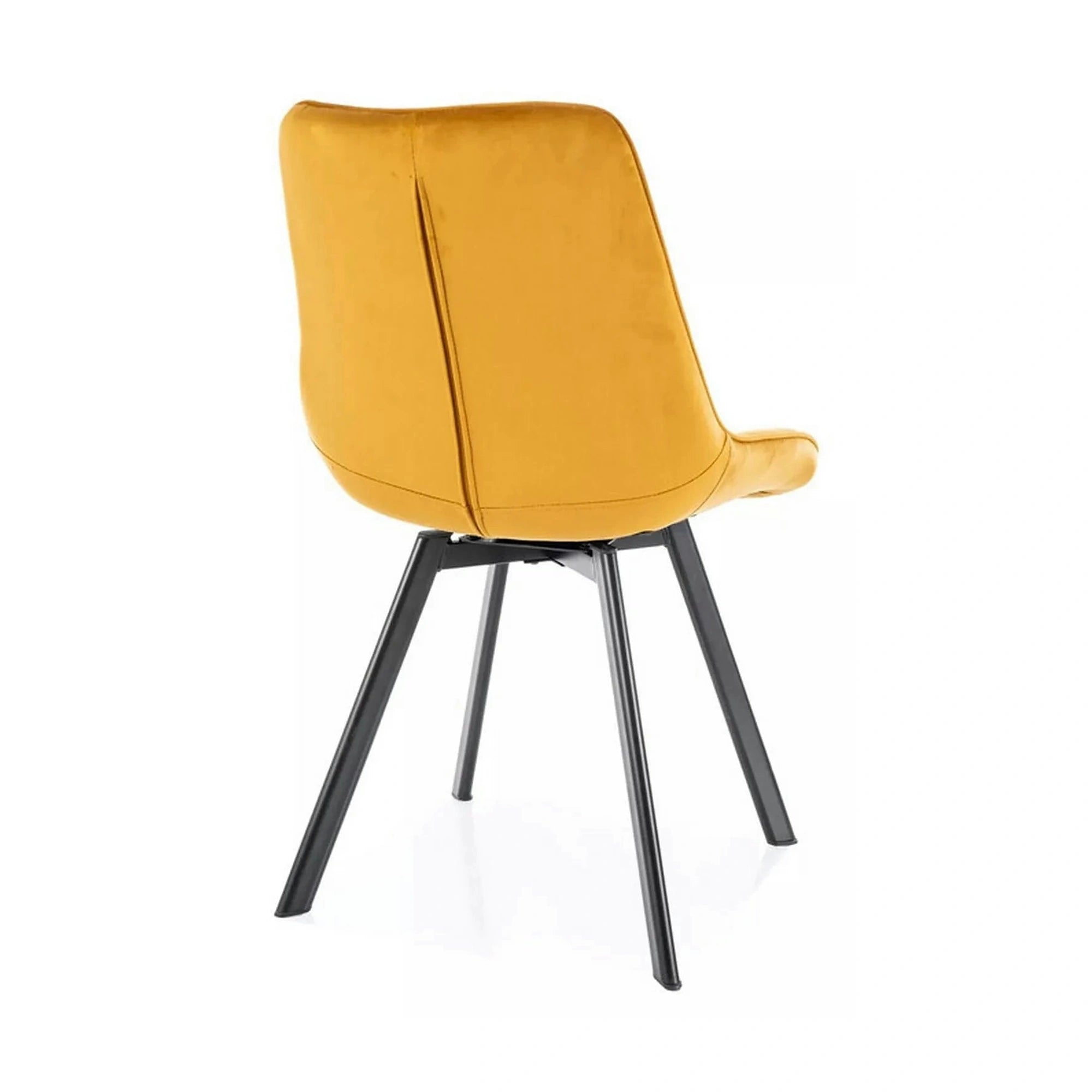 Scaun MONTI, galben curry - Bluvel 68, stofa catifelata/metal, 51x44x88 cm