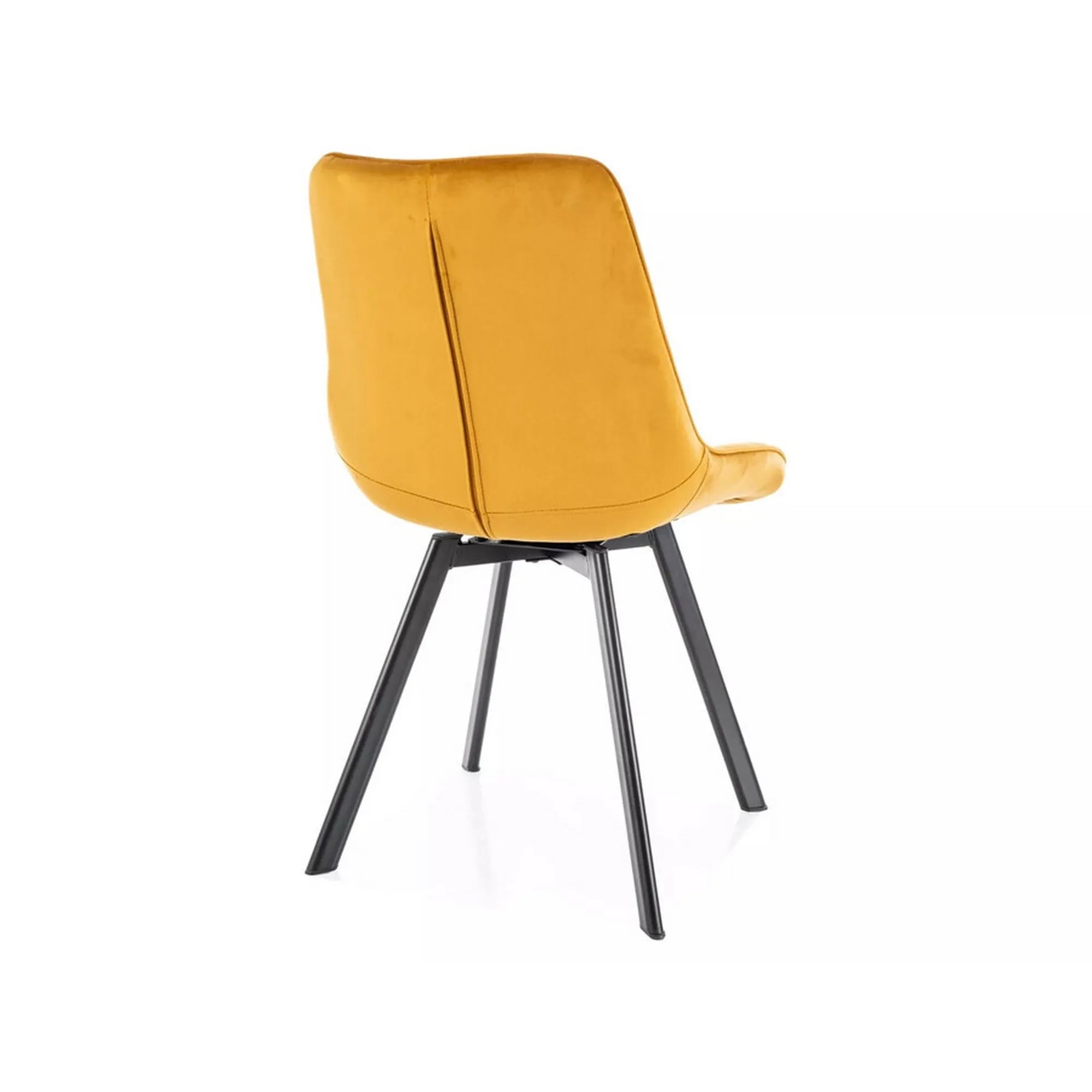 Scaun MONTI, galben curry - Bluvel 68, stofa catifelata/metal, 51x44x88 cm