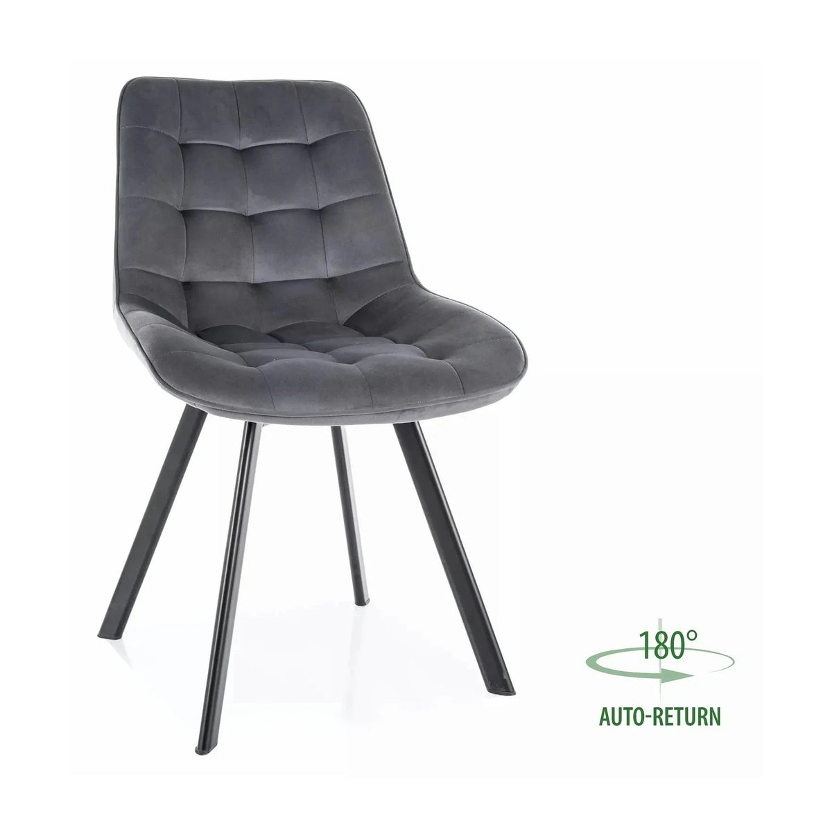 Scaun MONTI, gri - Bluvel 14, stofa catifelata/metal, 51x60x88 cm