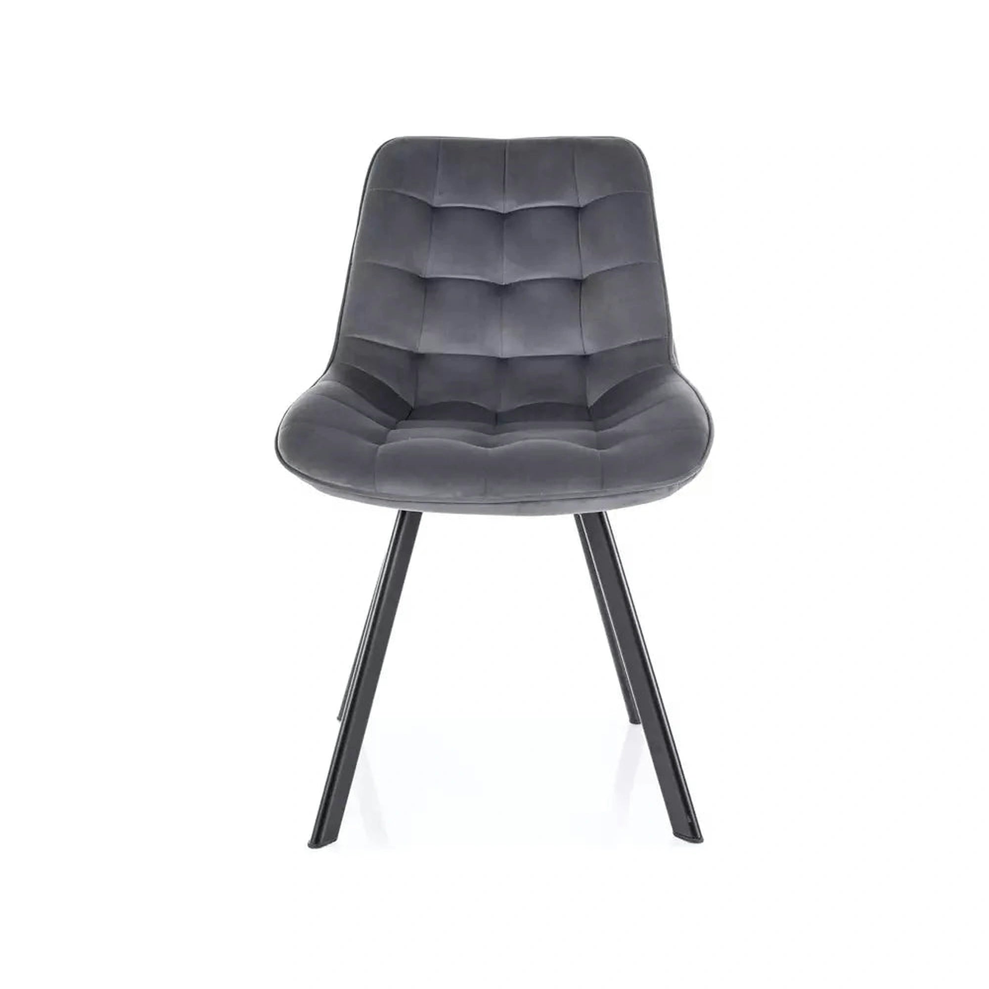 Scaun MONTI, gri - Bluvel 14, stofa catifelata/metal, 51x60x88 cm