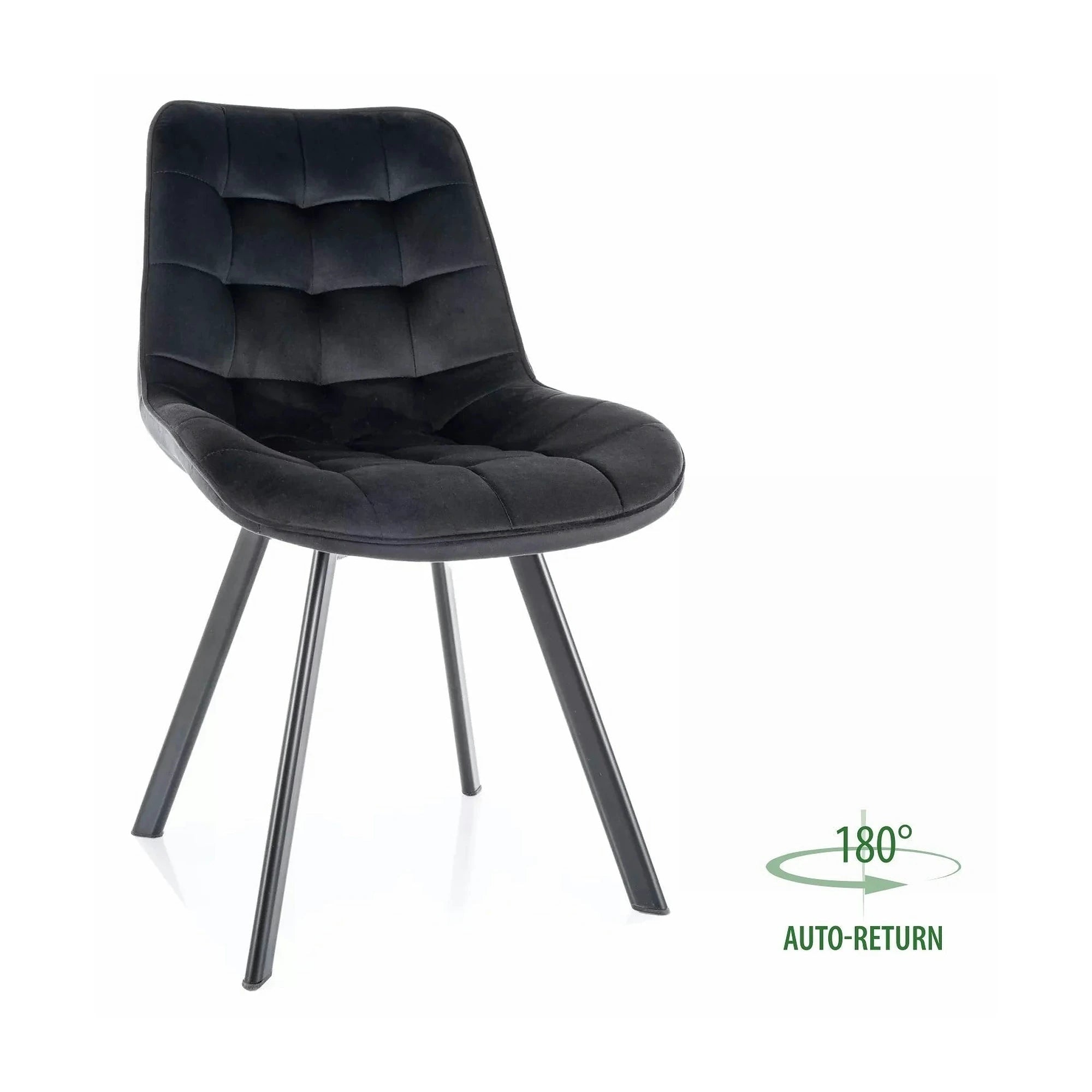 Scaun MONTI, negru - Bluvel 19, stofa catifelata/metal, 51x60x88 cm