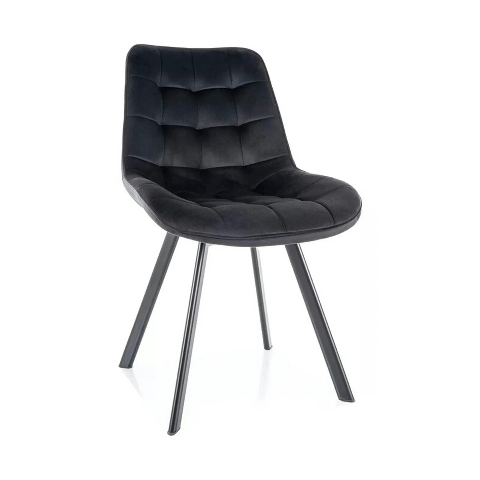 Scaun MONTI, negru - Bluvel 19, stofa catifelata/metal, 51x60x88 cm