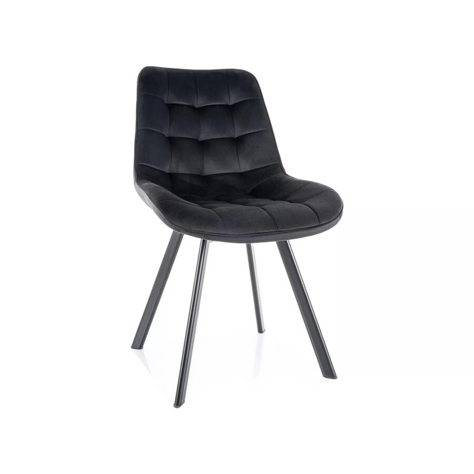 Scaun MONTI, negru - Bluvel 19, stofa catifelata/metal, 51x60x88 cm