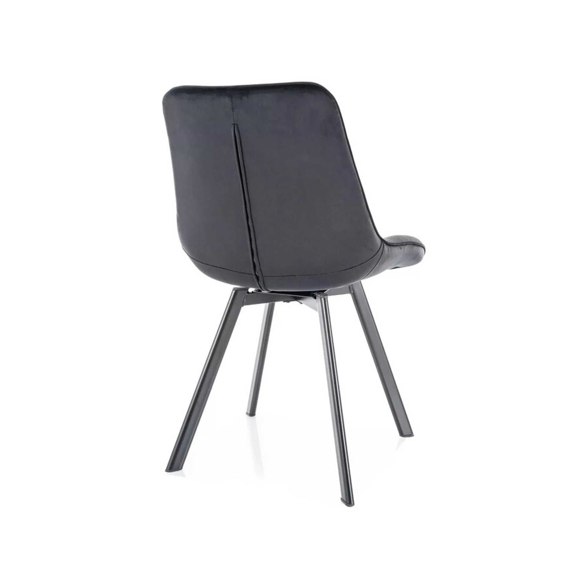 Scaun MONTI, negru - Bluvel 19, stofa catifelata/metal, 51x60x88 cm