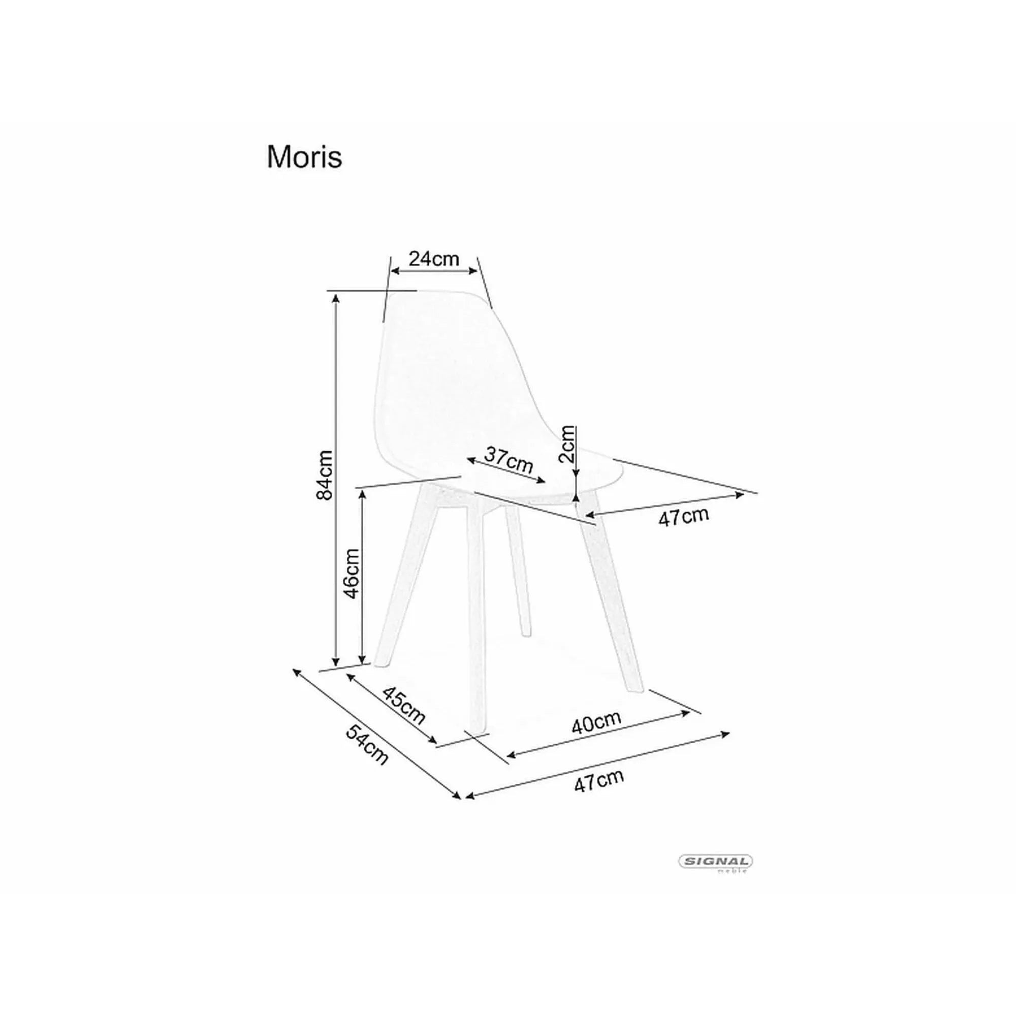 Scaun Moris, gri deschis/fag, plastic/lemn de fag, 46x37x81 cm