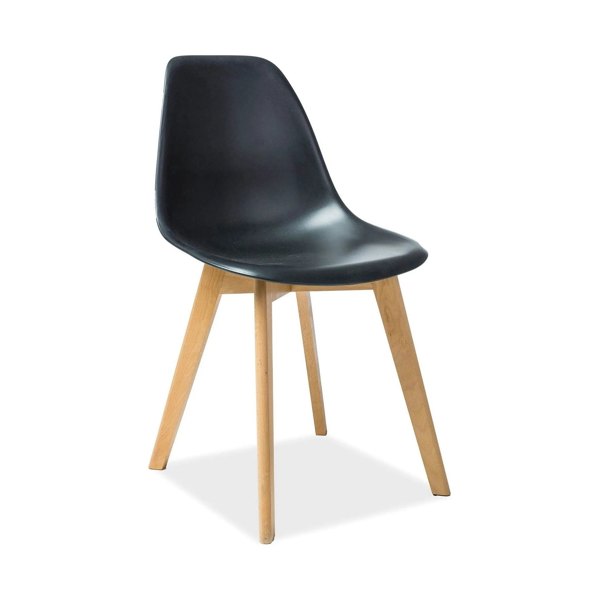 Scaun Moris, negru/stejar, plastic/lemn de fag, 46X38X85 cm